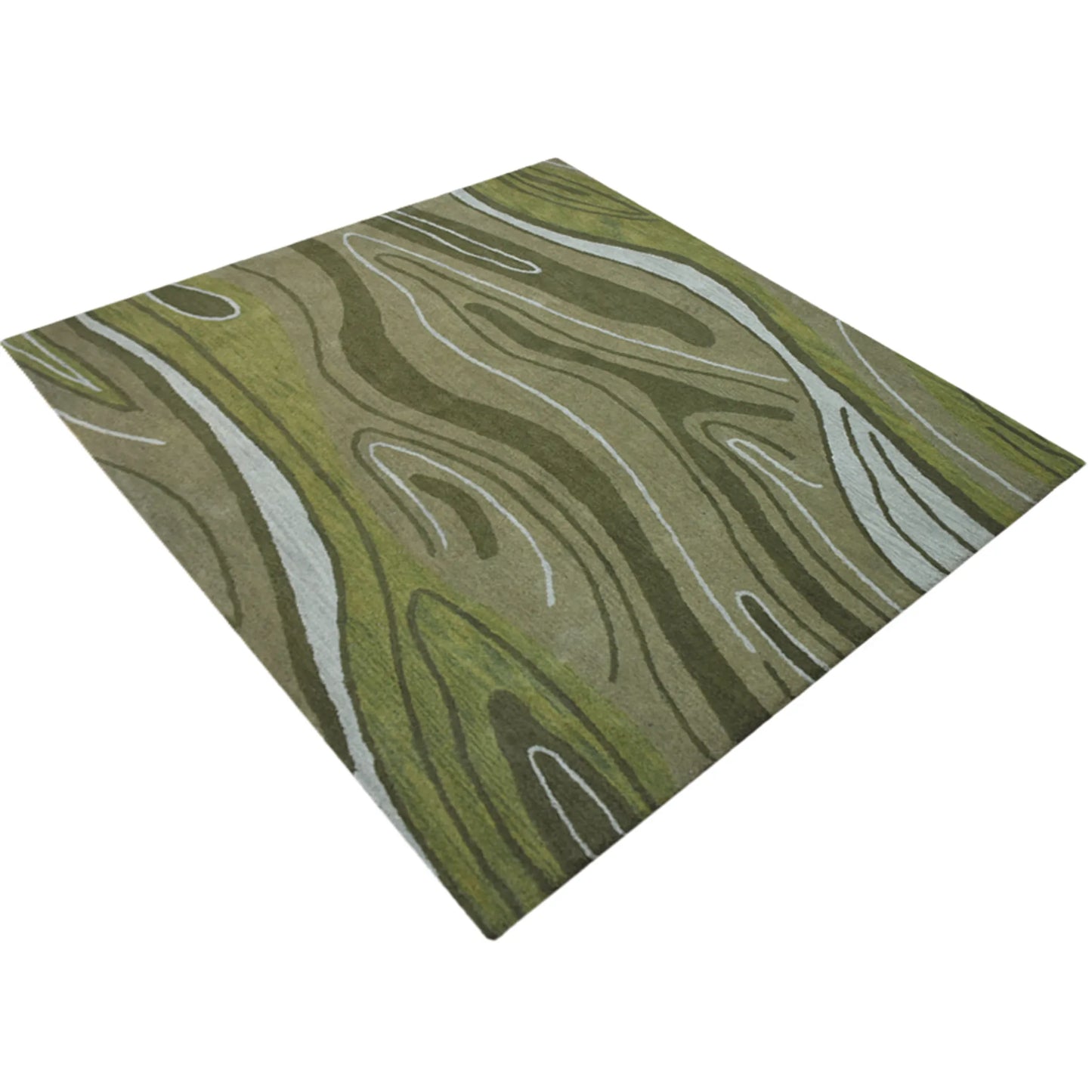 Square Hand Tufted Wool Abstract Area Rug