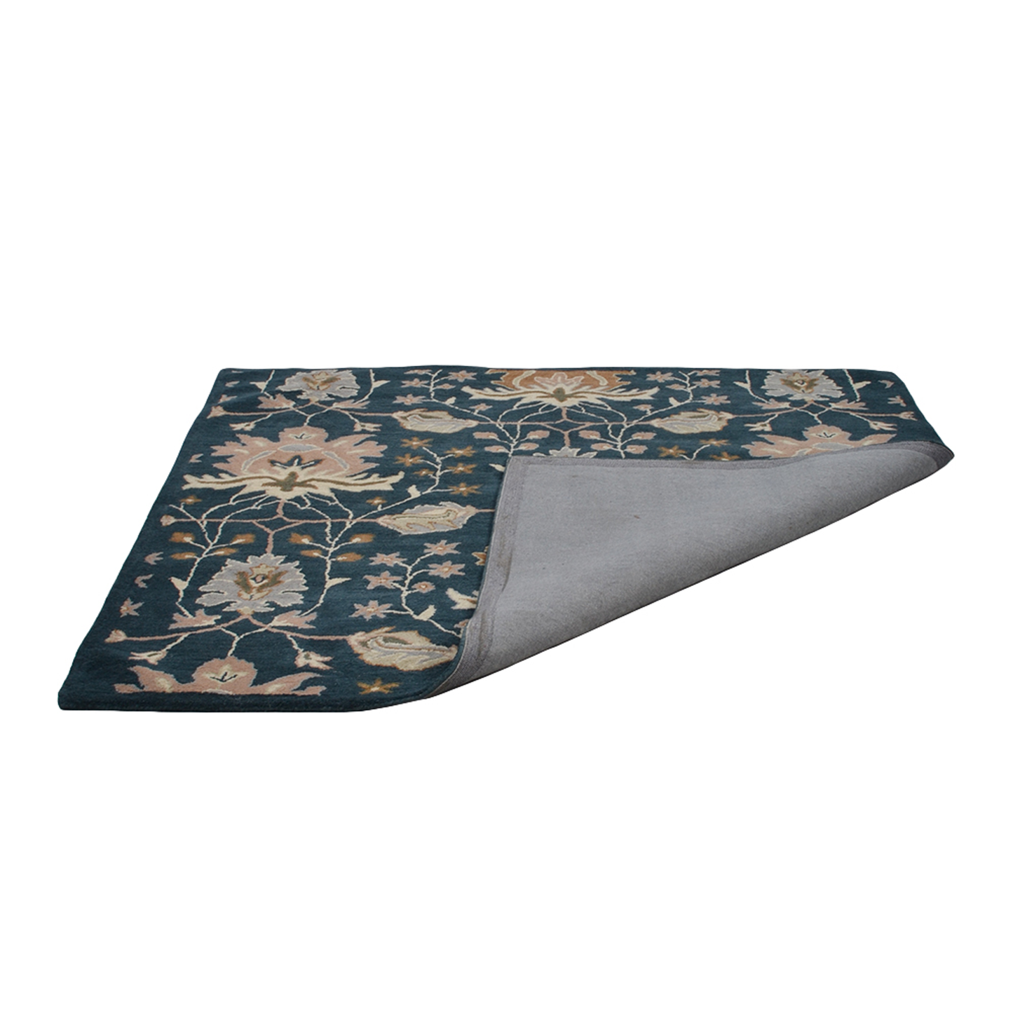 Square Hand Tufted Wool Floral Area Rug