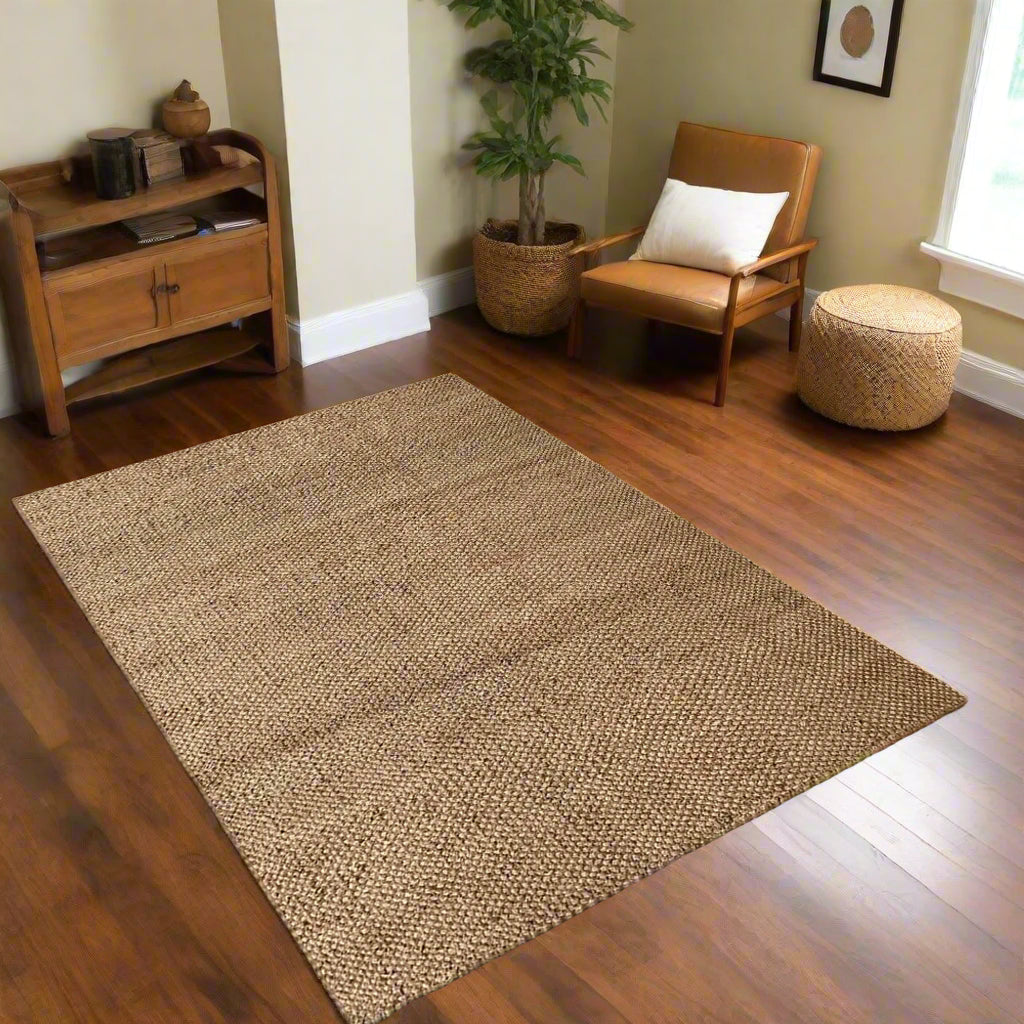 Basic Solids Collection: Hand Woven Jute Area Rugs (Assorted Colors and Sizes)