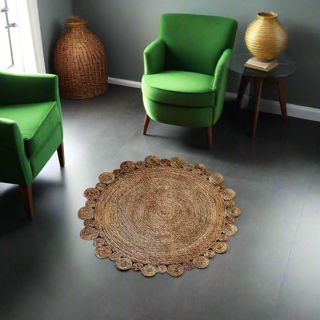 Splendid Circular Collection: Hand Woven Round Jute Area Rugs (Assorted Sizes and Colors)