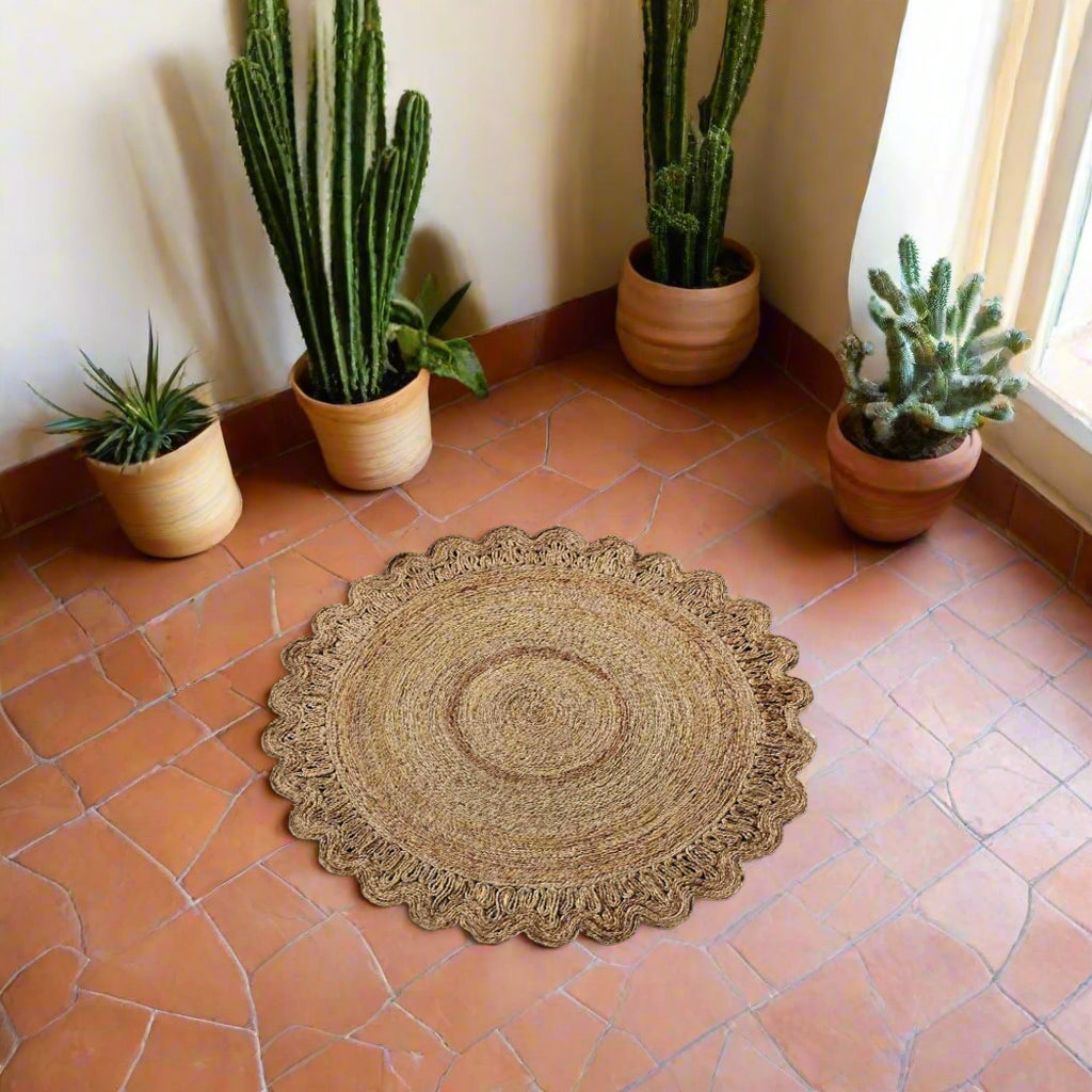 Splendid Circular Collection: Hand Woven Round Jute Area Rugs (Assorted Sizes and Colors)