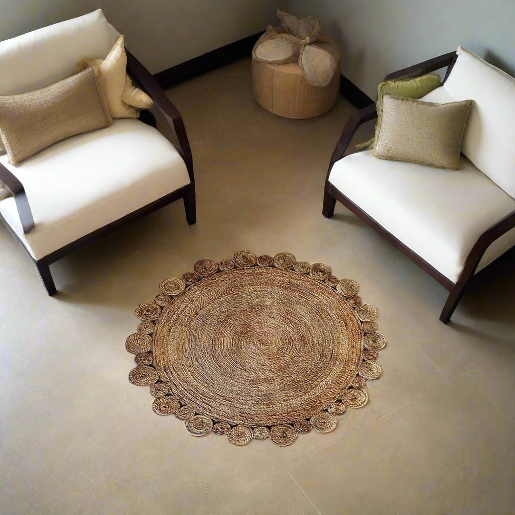 Splendid Circular Collection: Hand Woven Round Jute Area Rugs (Assorted Sizes and Colors)