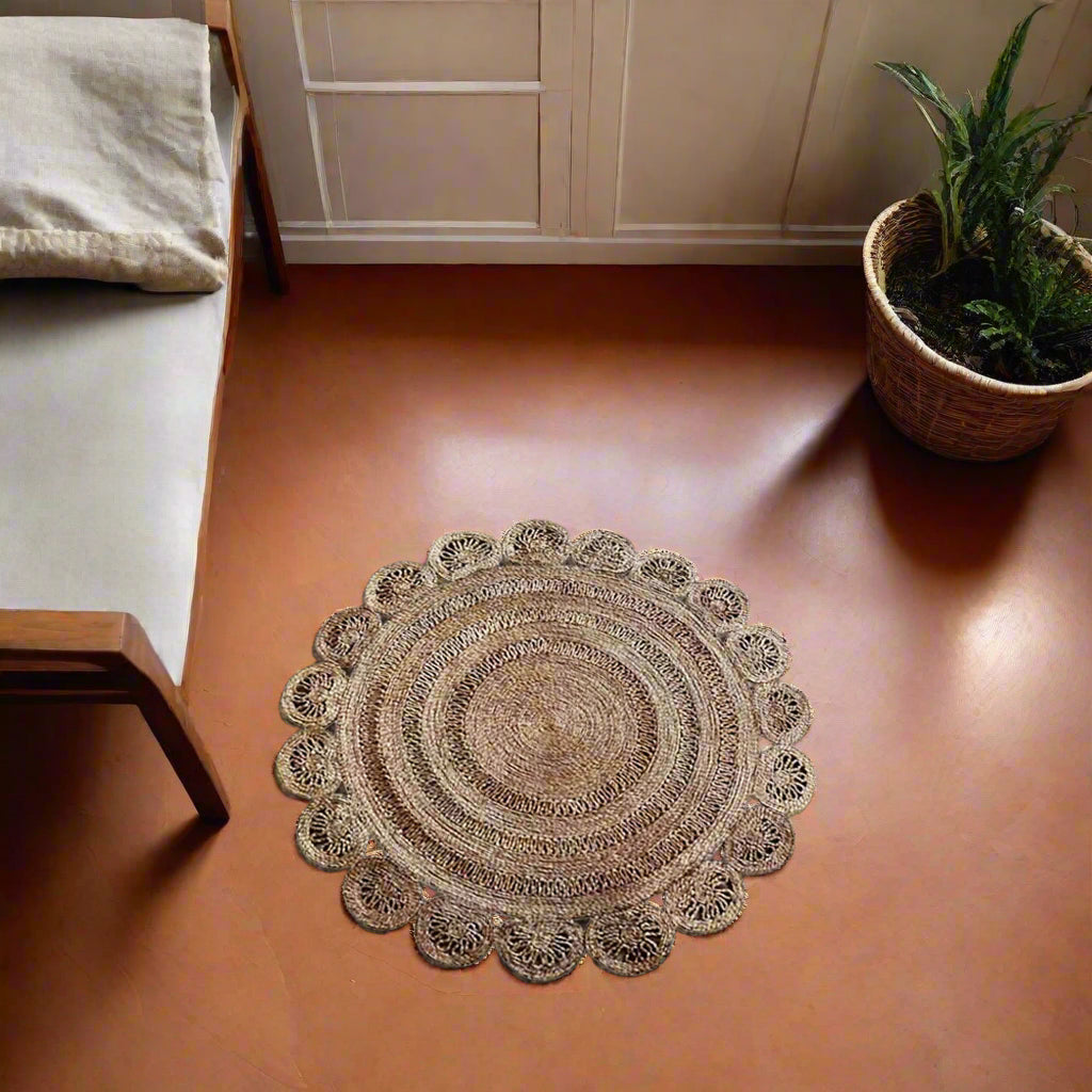 Splendid Circular Collection: Hand Woven Round Jute Area Rugs (Assorted Sizes and Colors)