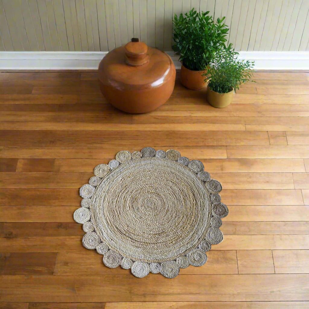 Splendid Circular Collection: Hand Woven Round Jute Area Rugs (Assorted Sizes and Colors)