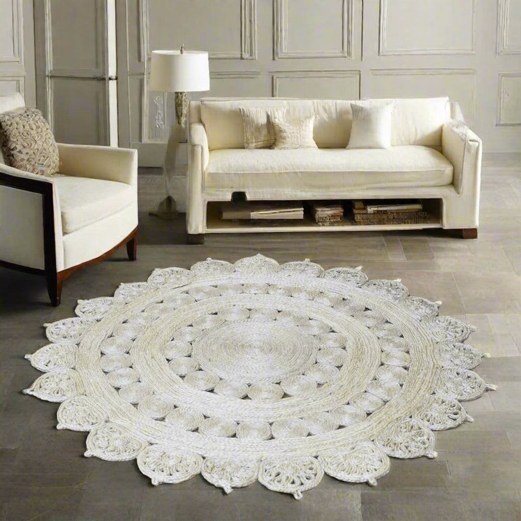 Splendid Circular Collection: Hand Woven Round Jute Area Rugs (Assorted Sizes and Colors)