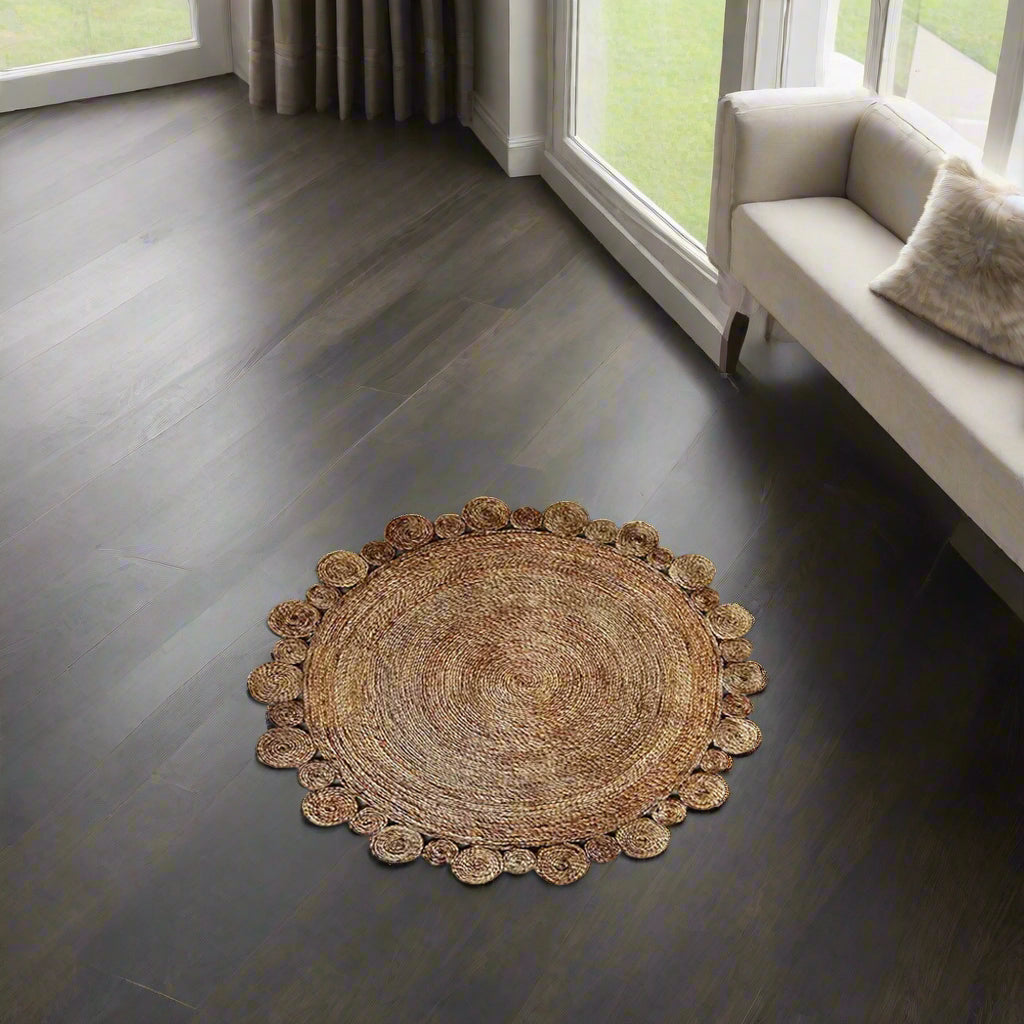 Splendid Circular Collection: Hand Woven Round Jute Area Rugs (Assorted Sizes and Colors)