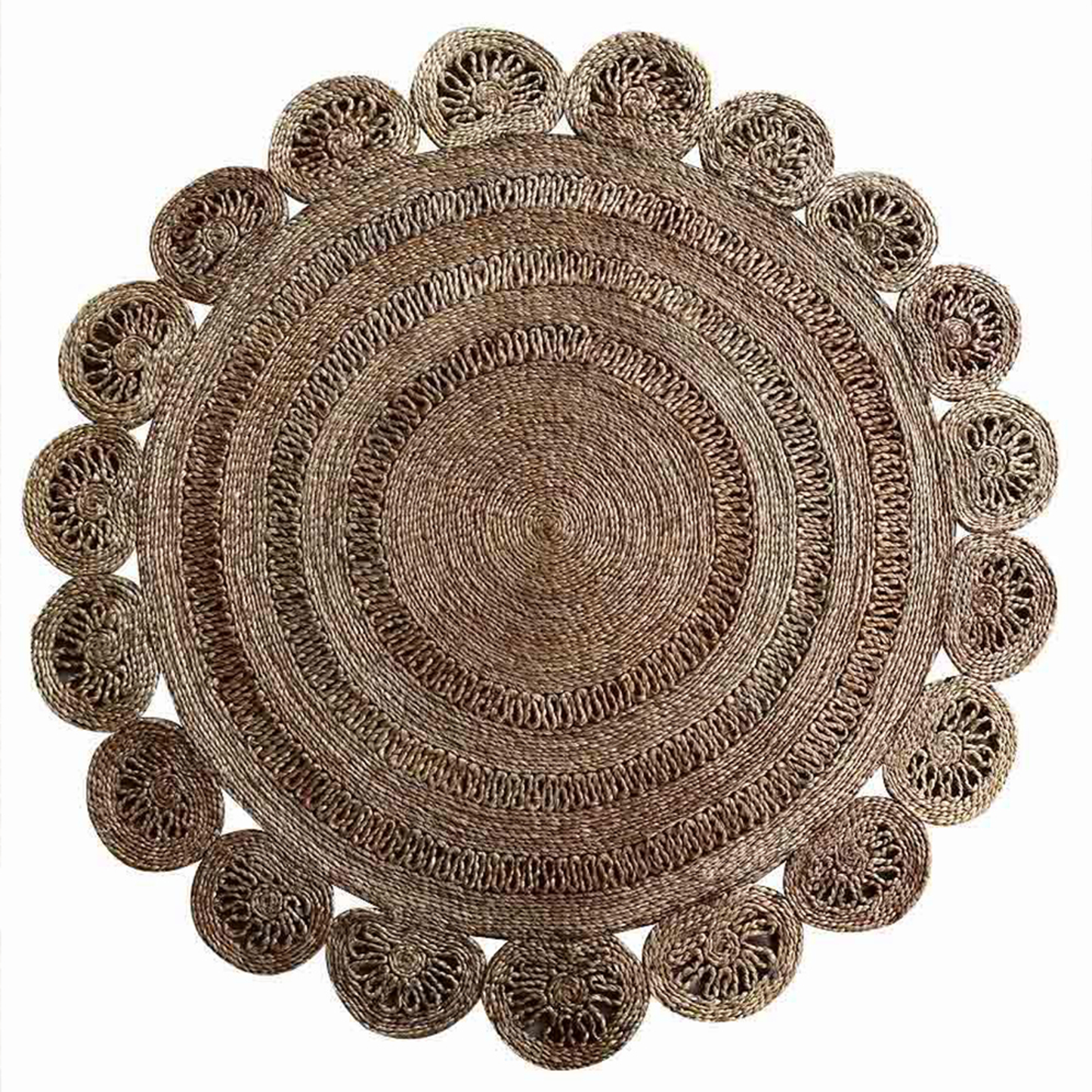 Splendid Circular Collection: Hand Woven Round Jute Area Rugs (Assorted Sizes and Colors)