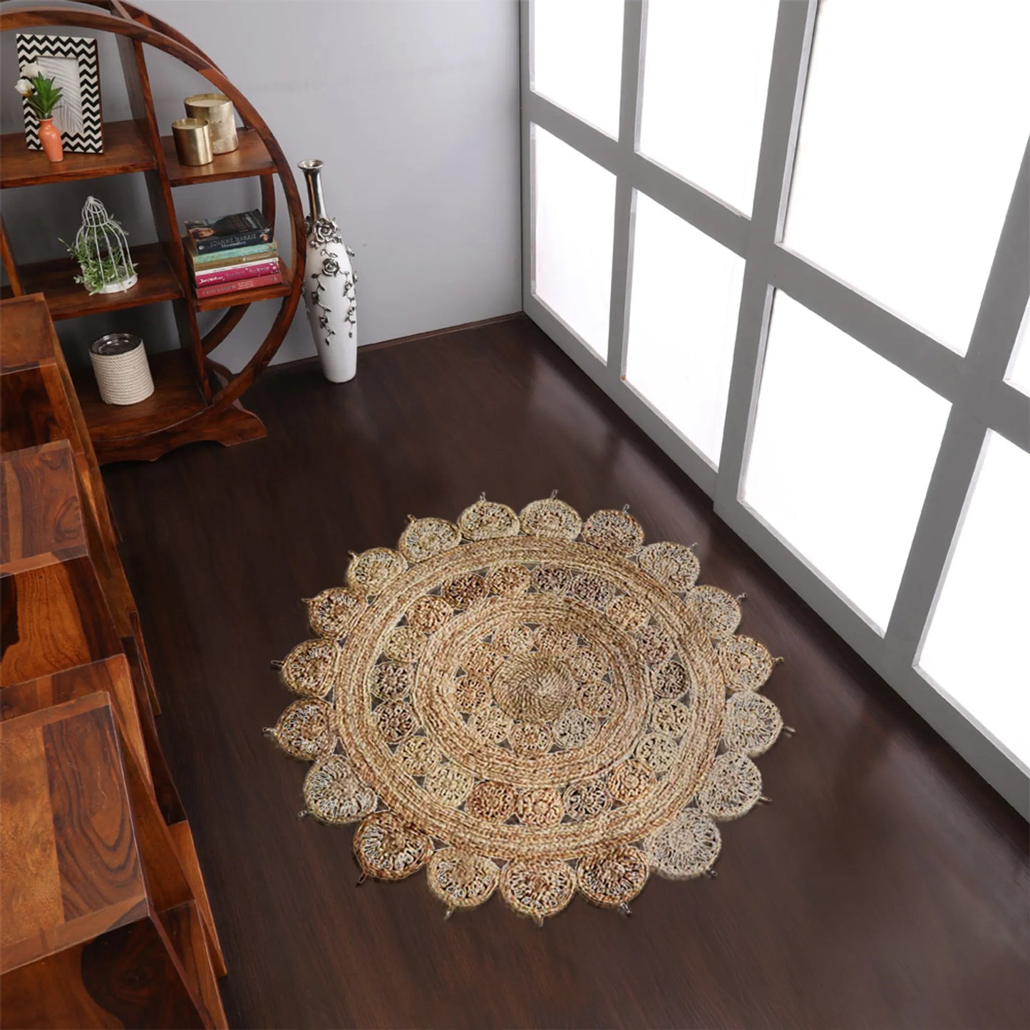 Hand-Woven Round Jute Rug