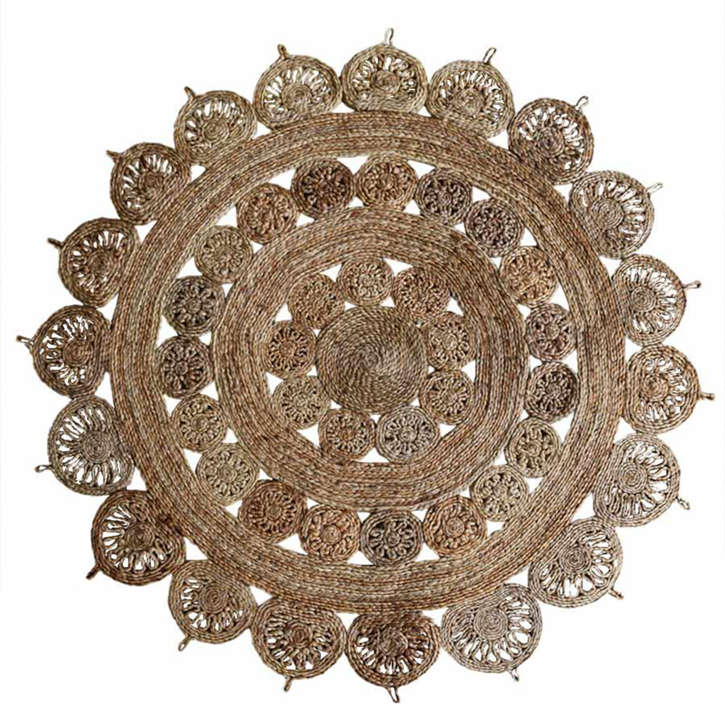 Splendid Circular Collection: Hand Woven Round Jute Area Rugs (Assorted Sizes and Colors)