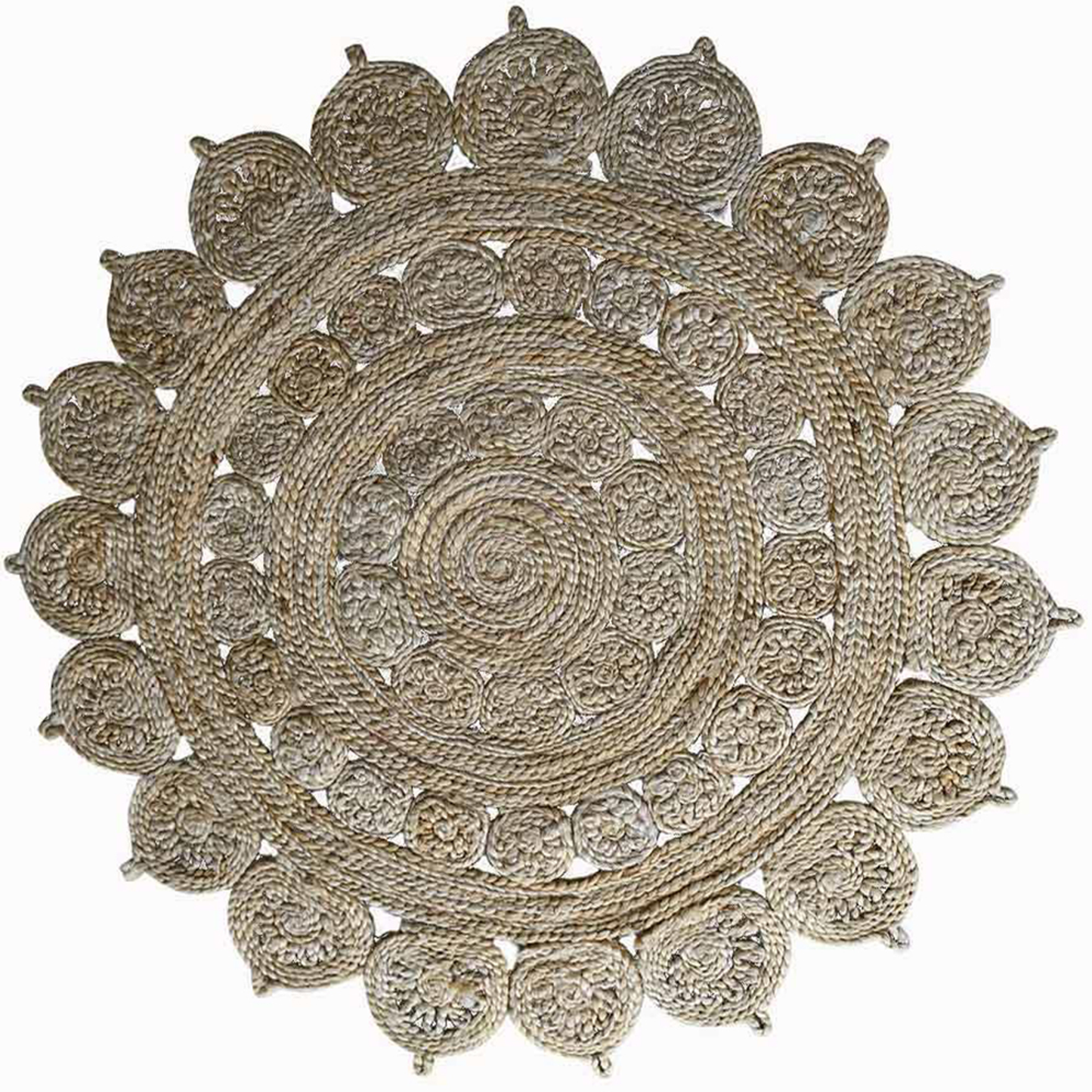 Splendid Circular Collection: Hand Woven Round Jute Area Rugs (Assorted Sizes and Colors)