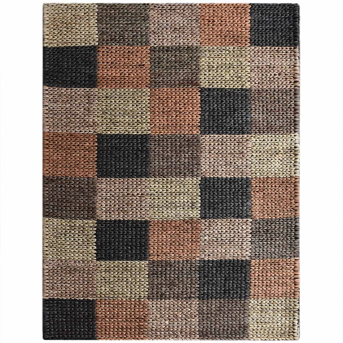 Hand Woven Jute Geometric Area Rug Geometric