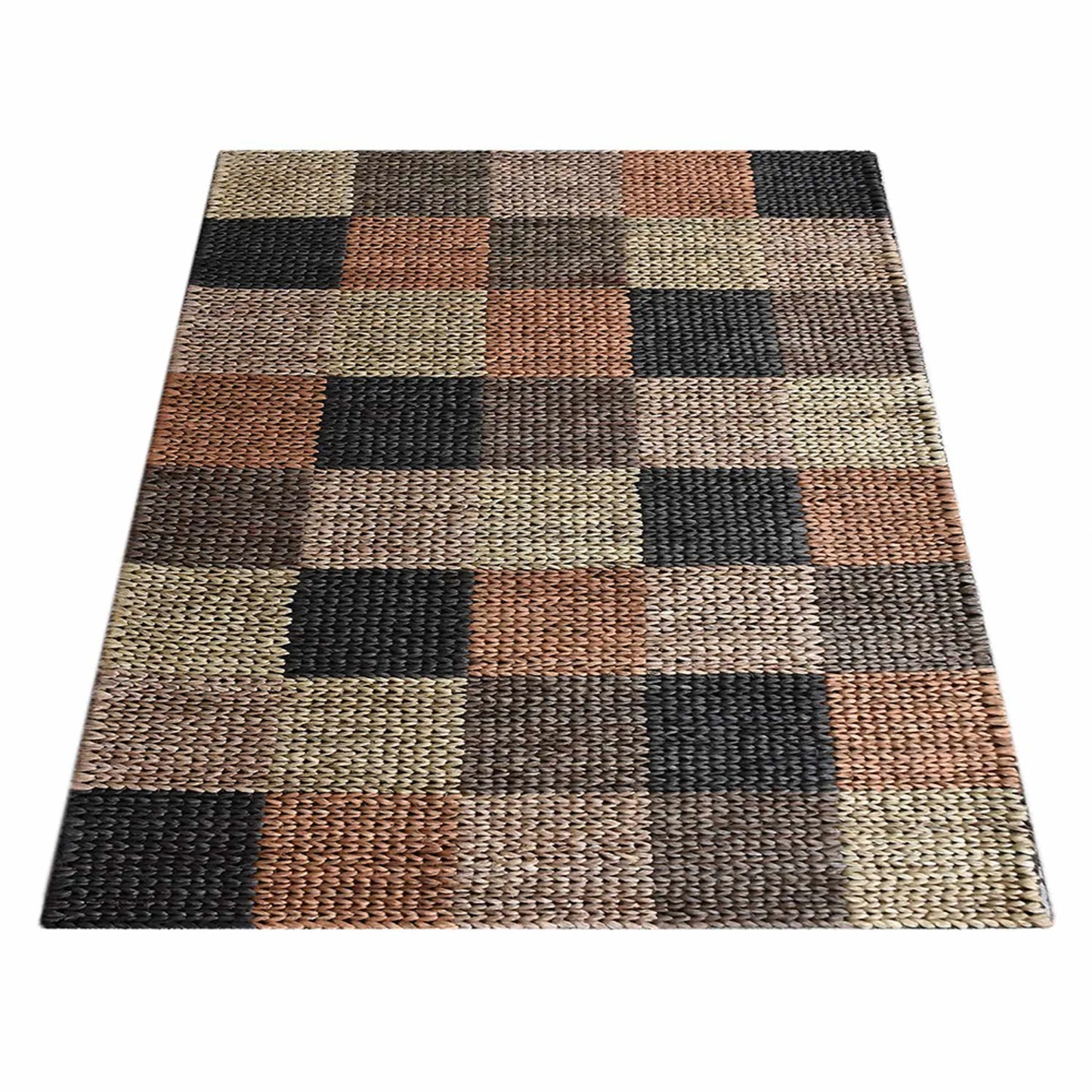 Hand Woven Jute Geometric Area Rug Geometric