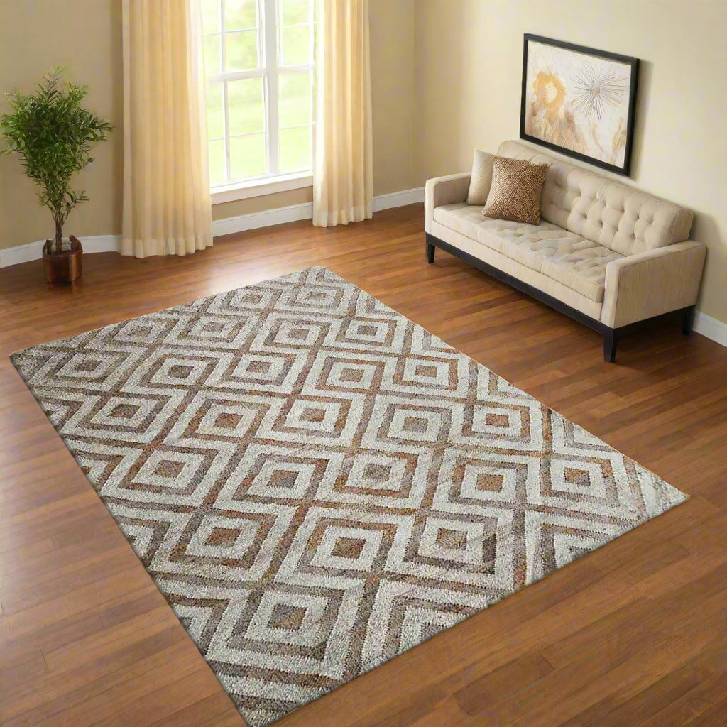 Geometric Trio Collection: Hand Woven Kilim Jute Area Rugs