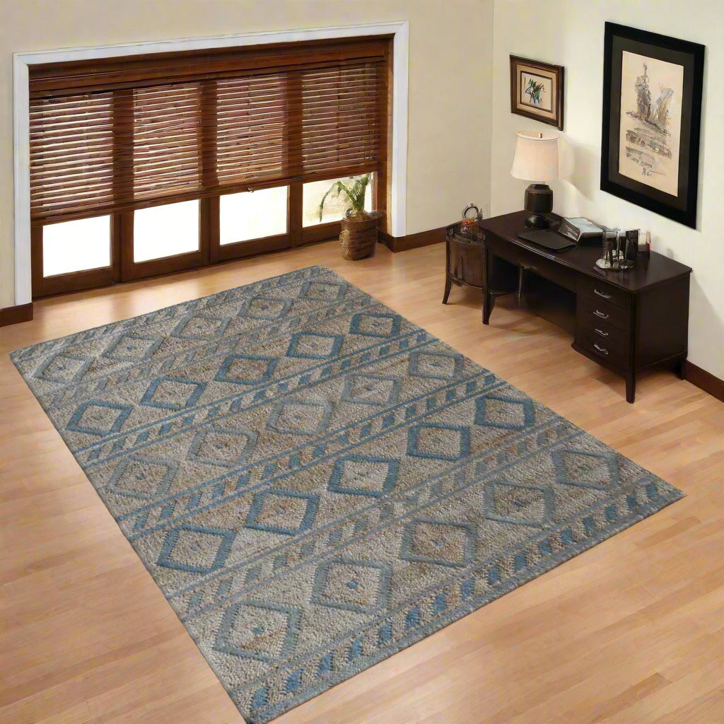 Geometric Trio Collection: Hand Woven Kilim Jute Area Rugs