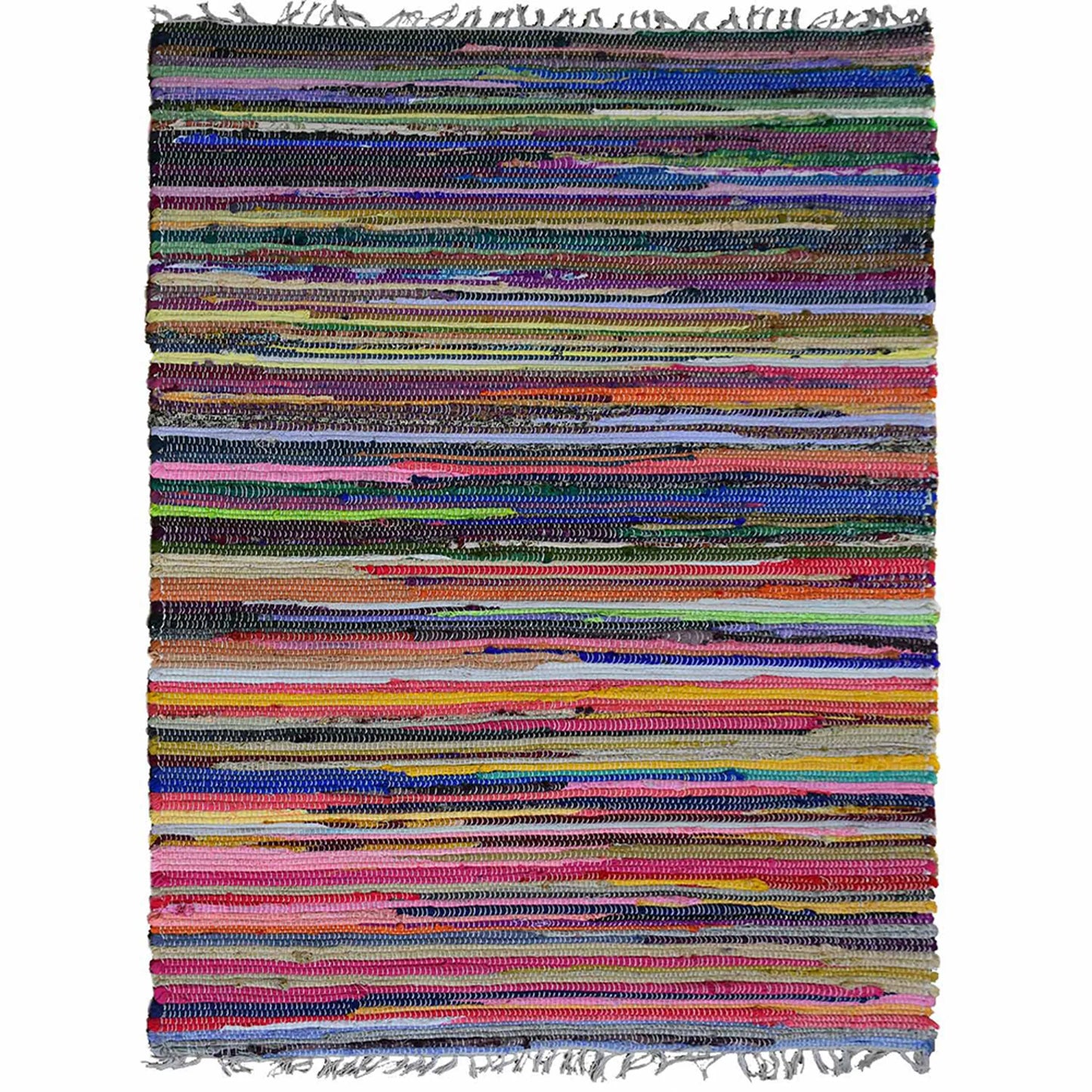 Hand Woven Flat Weave Kilim Cotton Area Rug - 3' x 5'