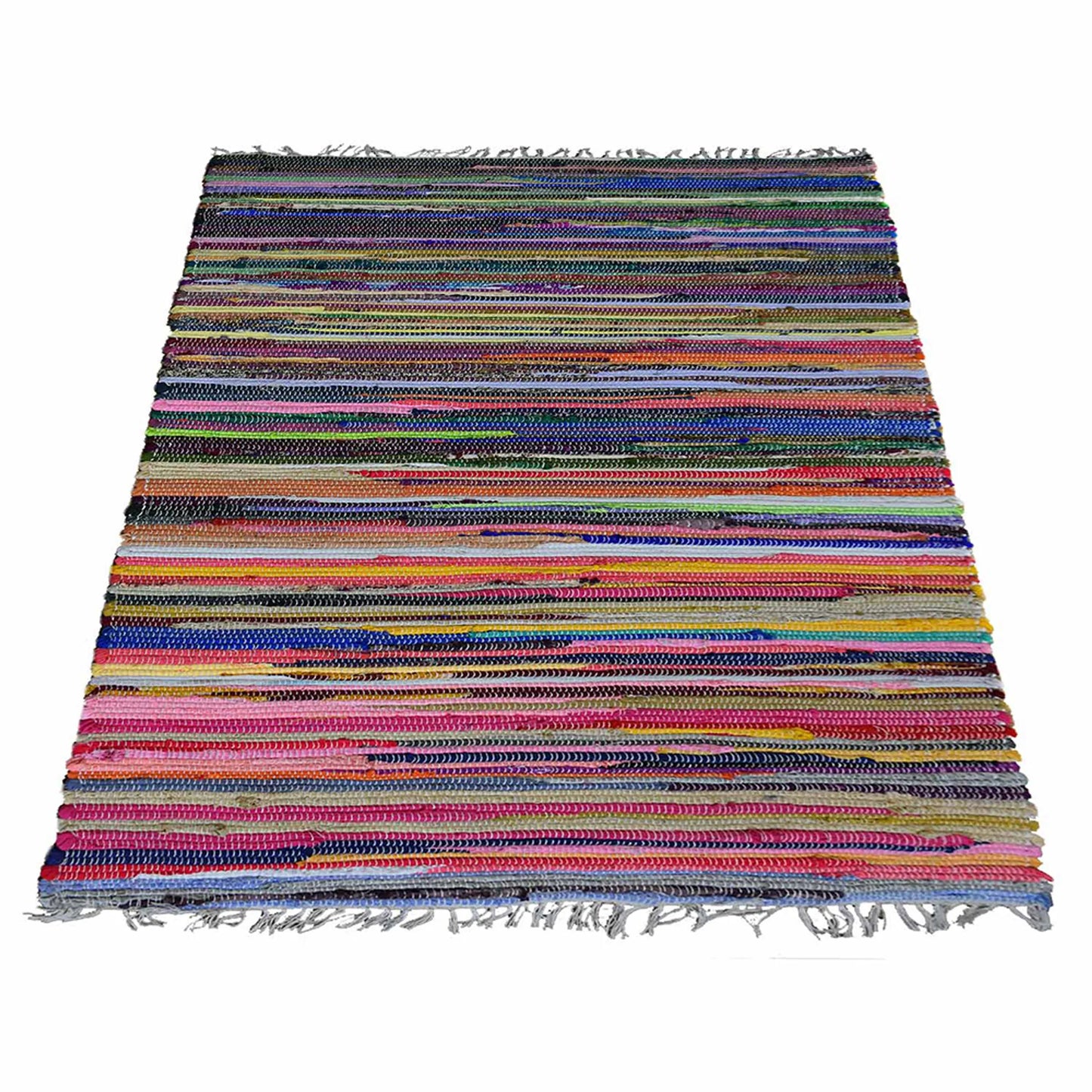 Hand Woven Flat Weave Kilim Cotton Area Rug - 3' x 5'