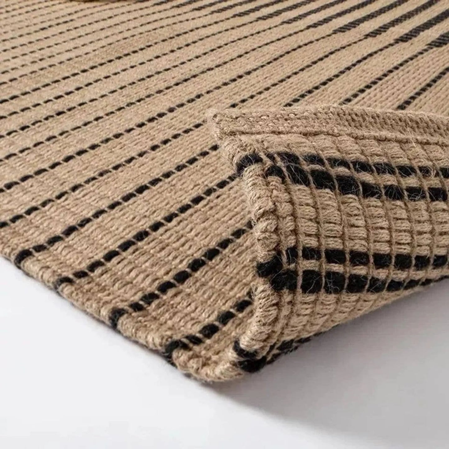 Hand Woven Jute, Cotton and Wool Blend Area Rug - 5' x 7'