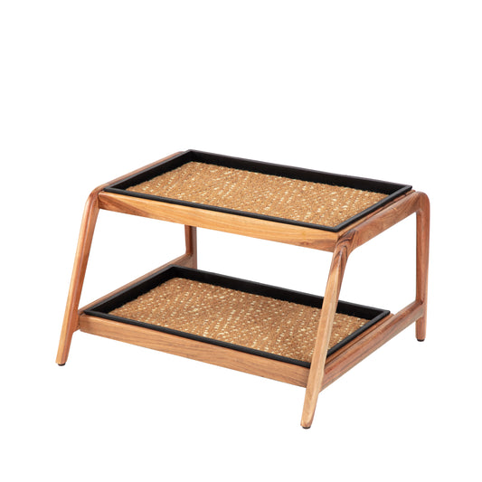 Double-Tier Natural Boot Tray Stand - Mersey