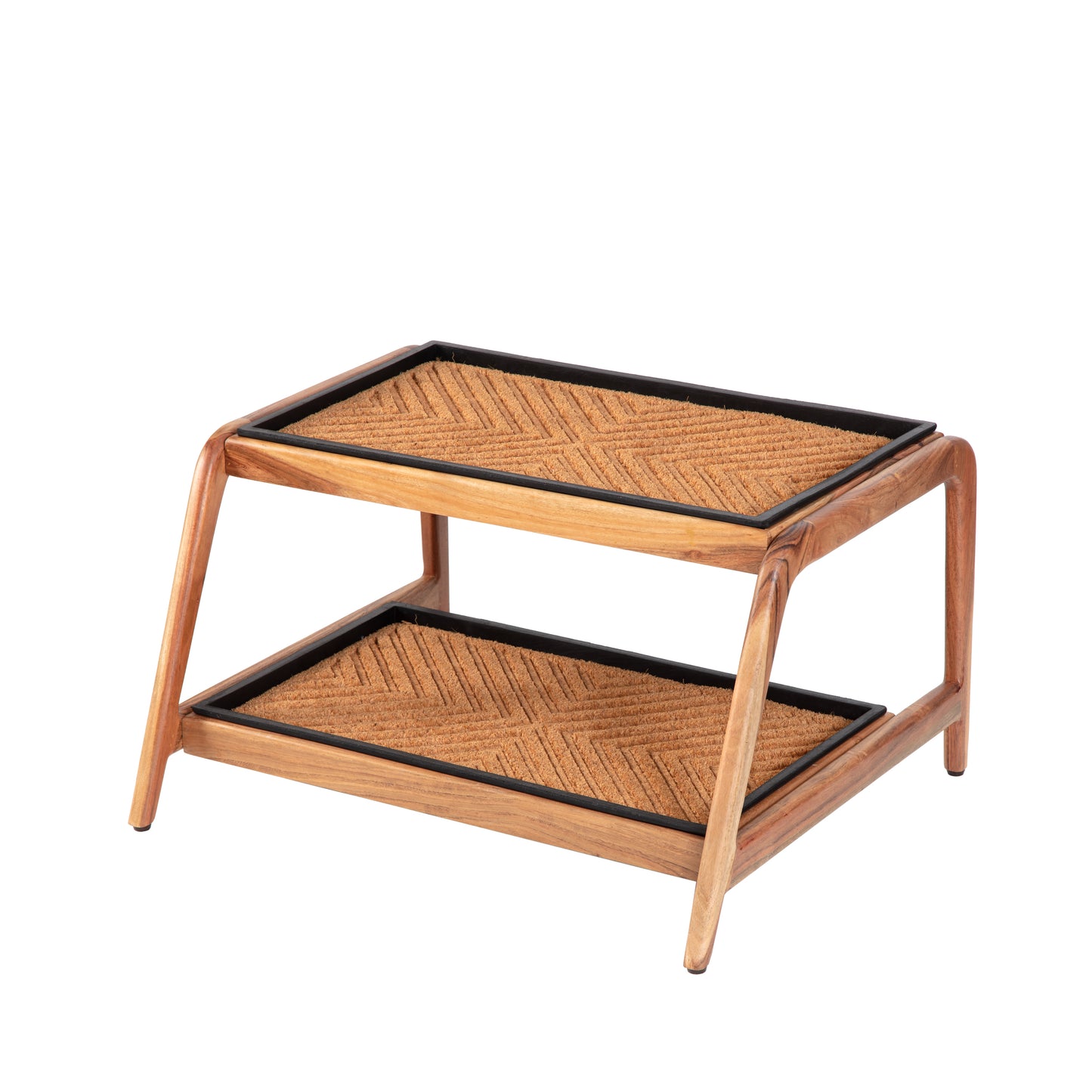 Double-tier Natural Boot Tray Stand - Arrowhead