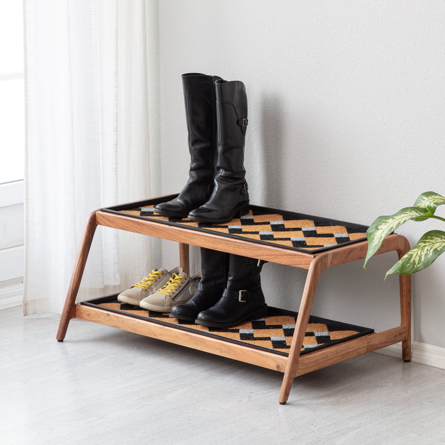 Double-tier Natural Boot Tray Stand - Mt. Tam