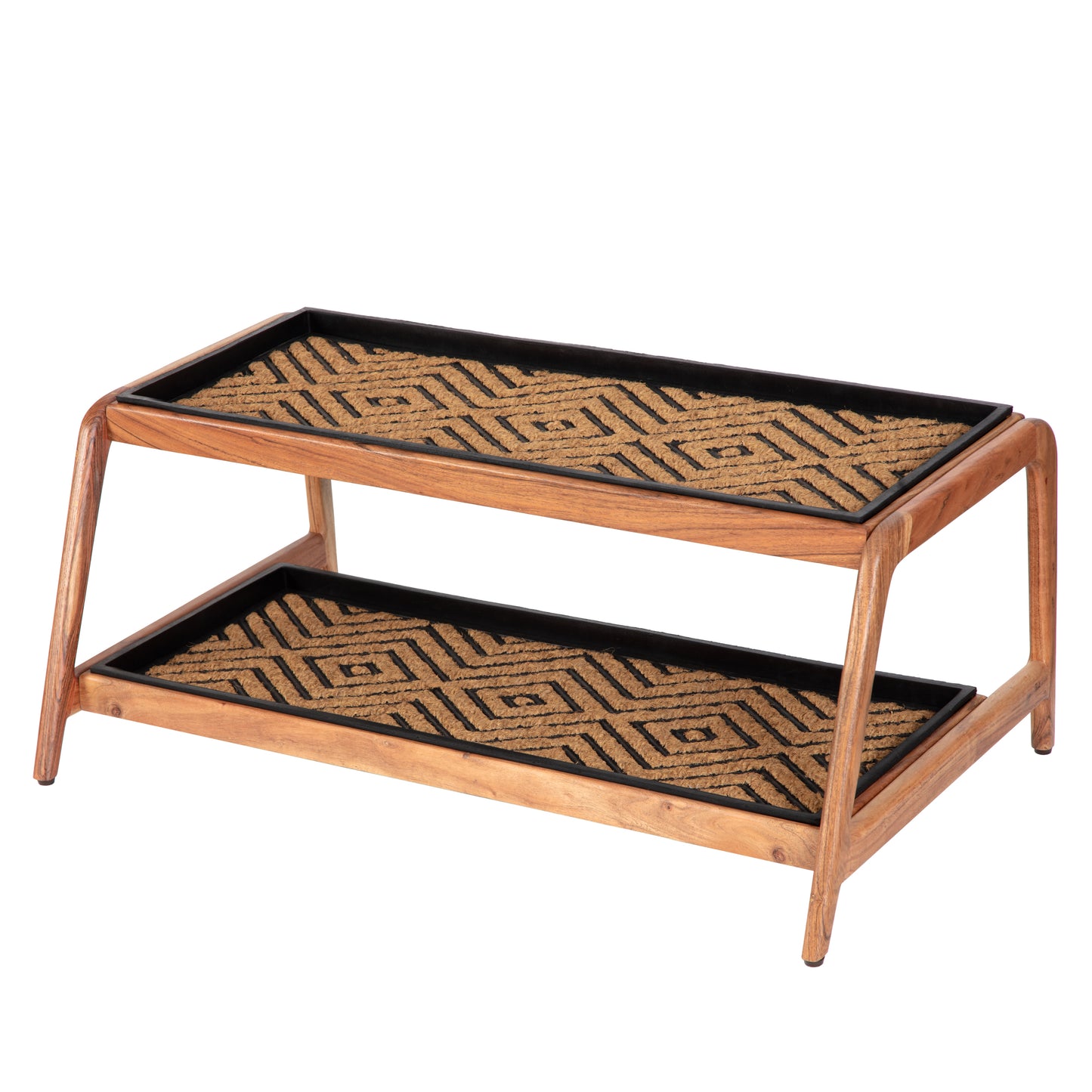 Double-tier Natural Boot Tray Stand - Galapagos