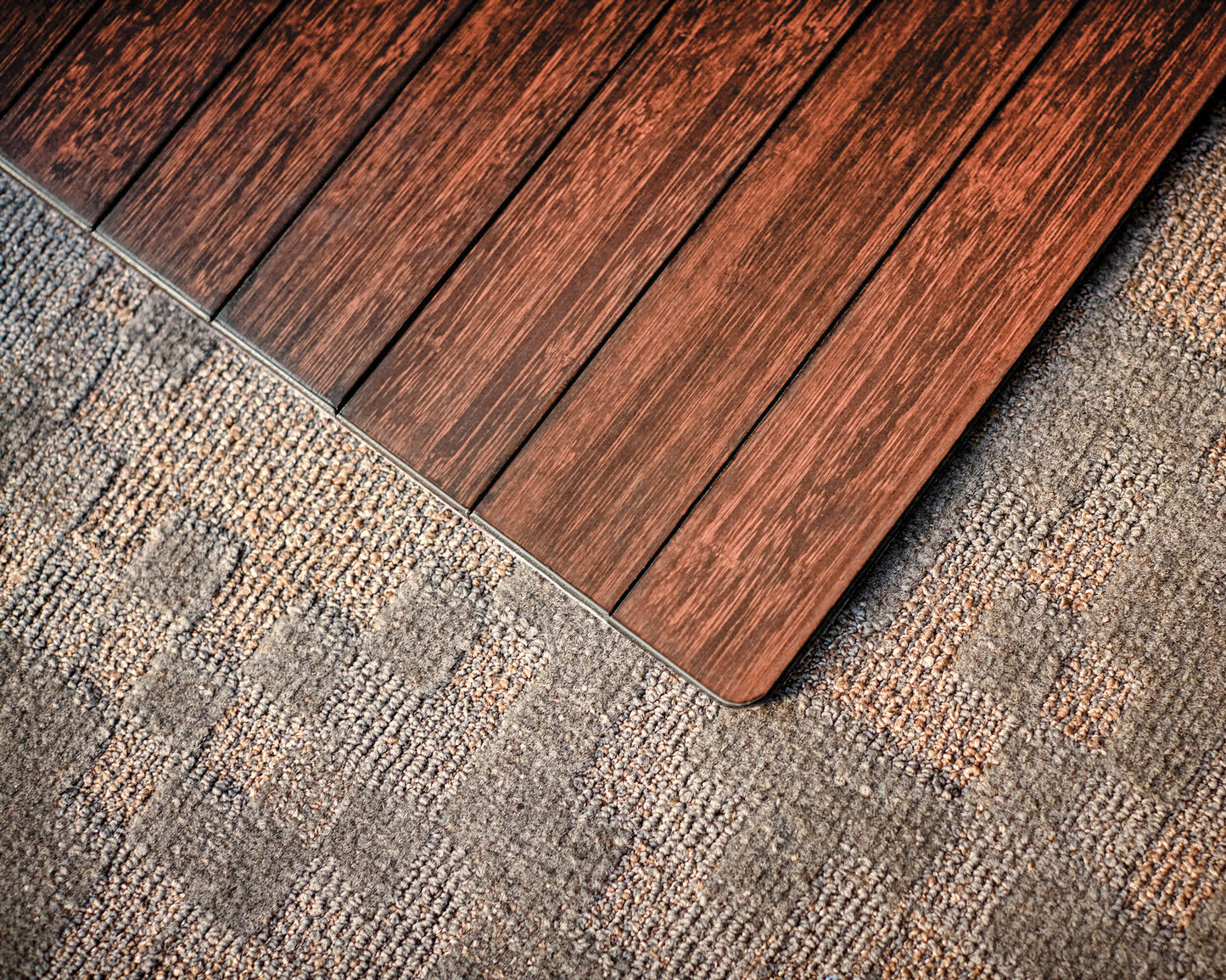 Walnut Standard Bamboo Chair Mat No Lip