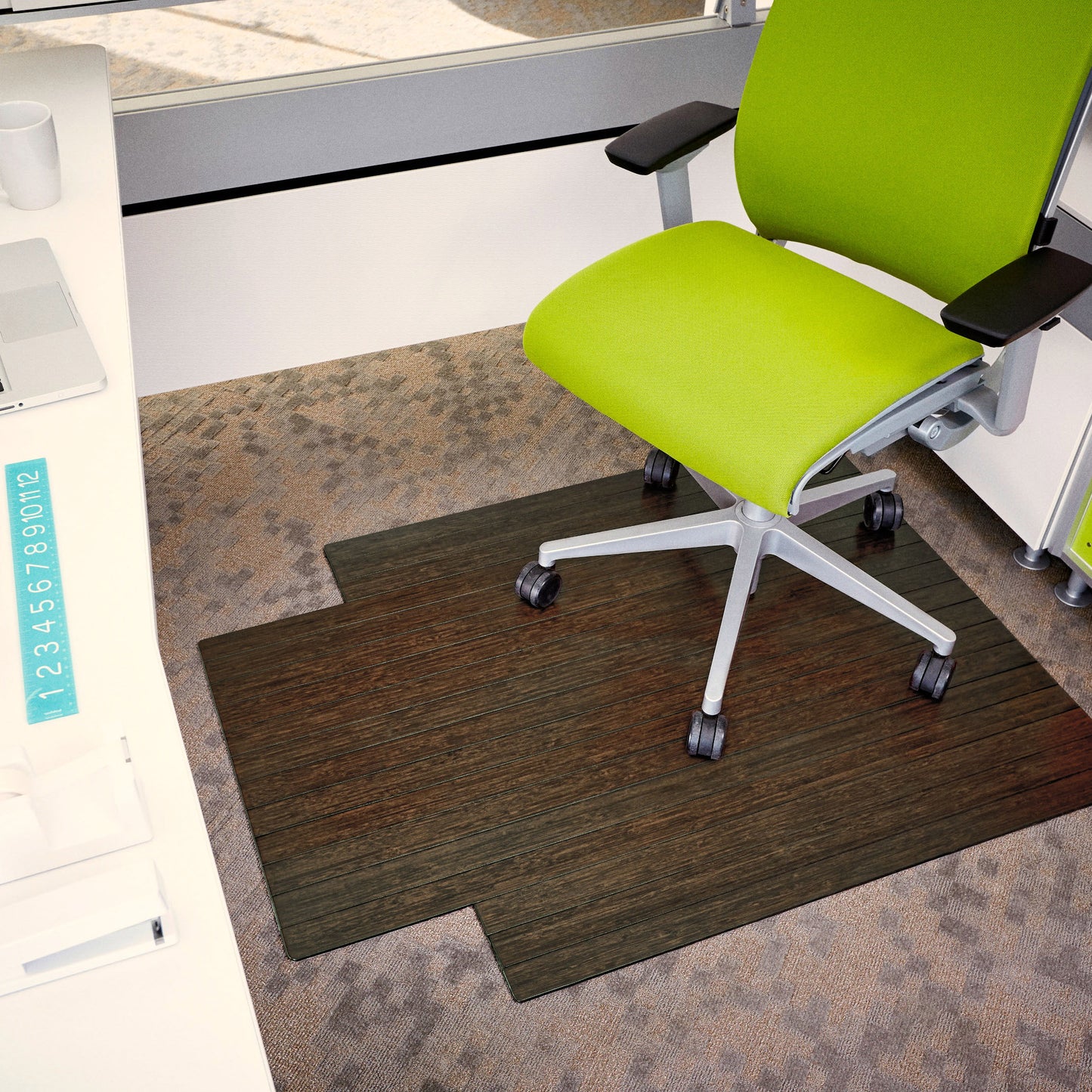 Java Standard Bamboo Chair Mat with  Lip