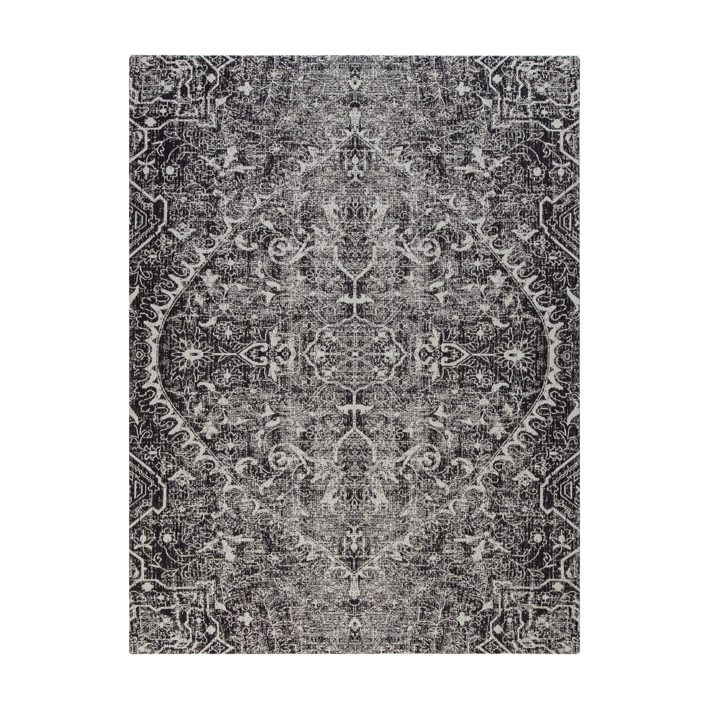 Black & White Rug'd Chair Mat