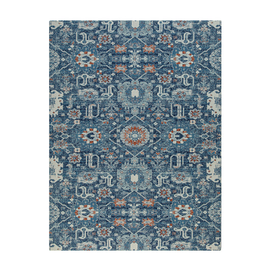 Blue and Ivory Rug'd Chair Mat