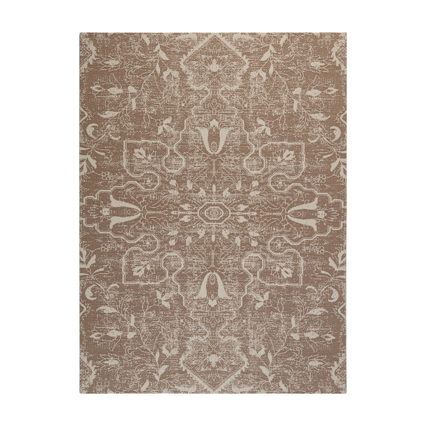 Brown and Ivory Rug'd Chair Mat