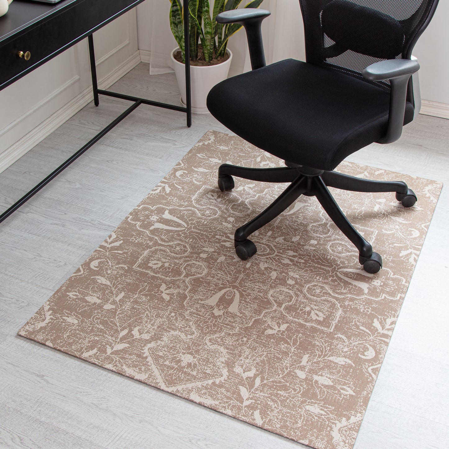 Brown and Ivory Rug'd Chair Mat