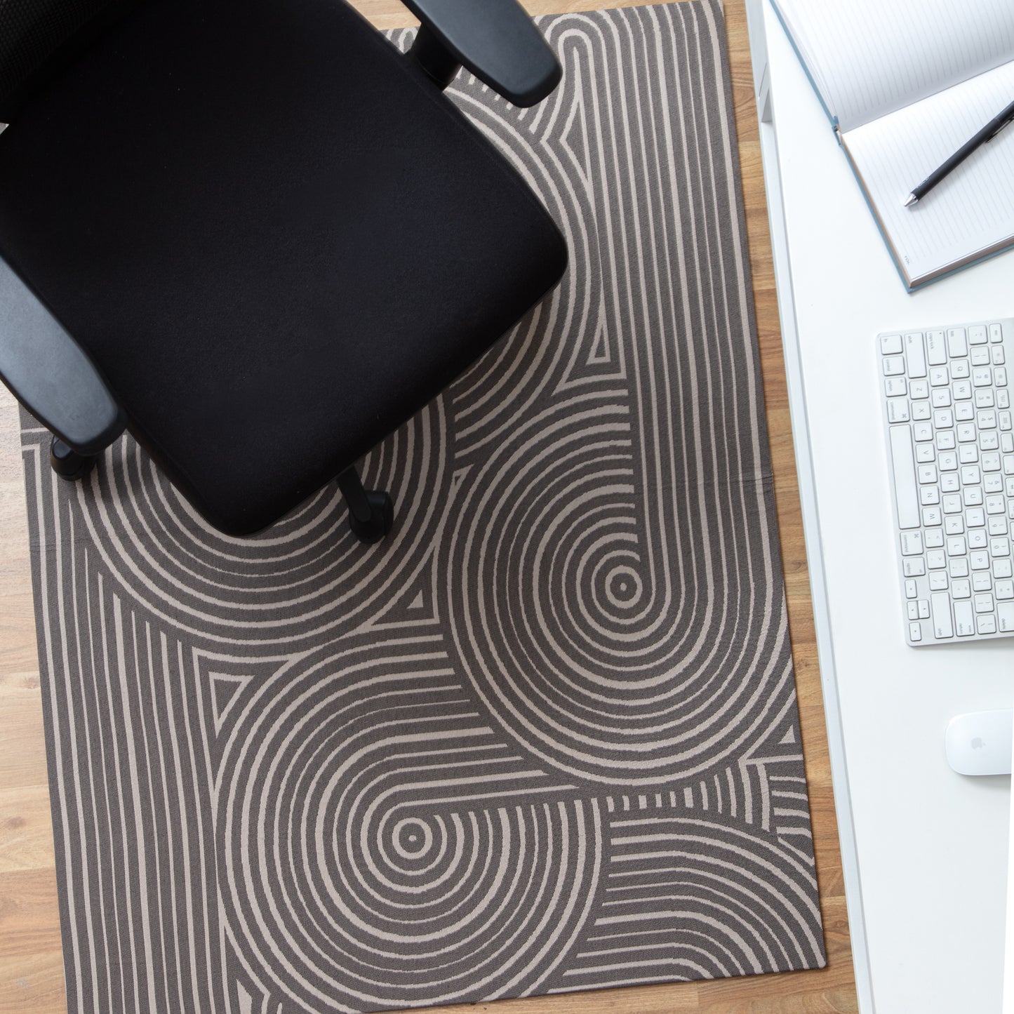 Beige and Tan Rug'd Chair Mat