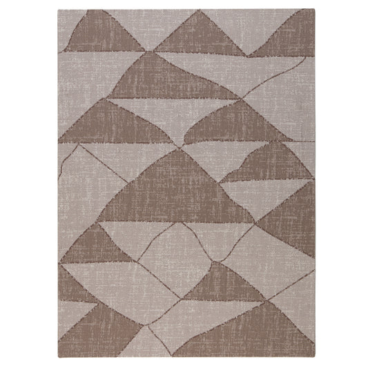 Geometric Brown and Beige Rug'd Chair Mat