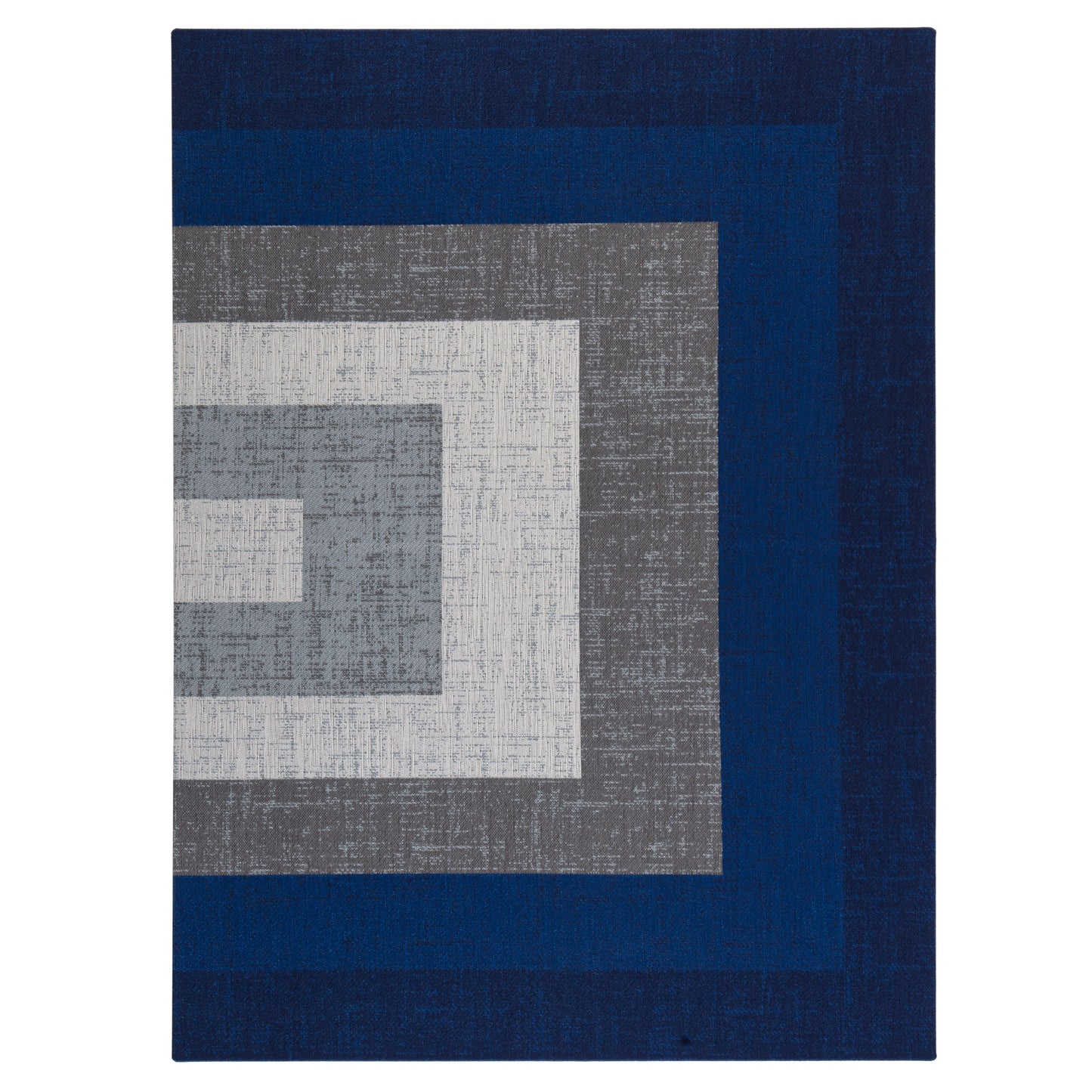 Graphic Blue and Gray Rug'd Chair Mat