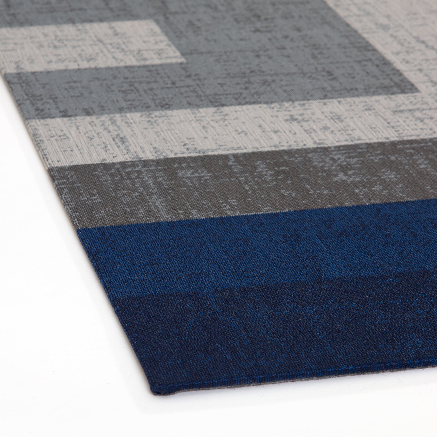 Graphic Blue and Gray Rug'd Chair Mat