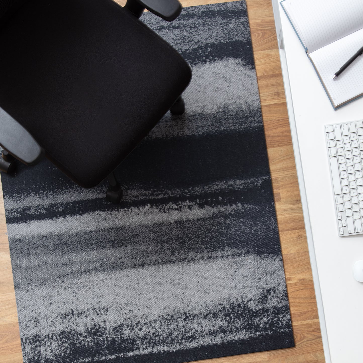 Gray and Charcoal Rug'd Chair Mat