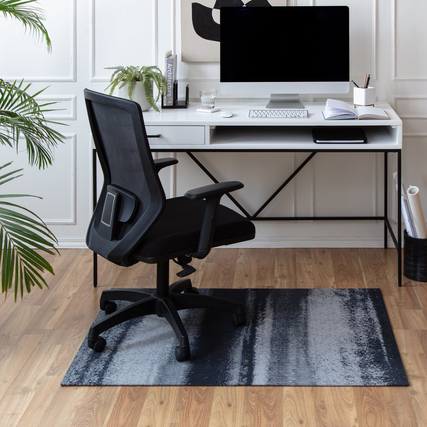 Gray and Charcoal Rug'd Chair Mat