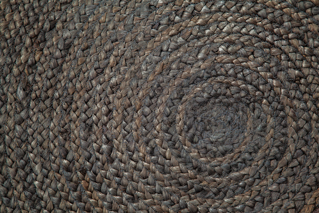 Kerala Dark Gray Round Jute Rug – Natural Rug Co