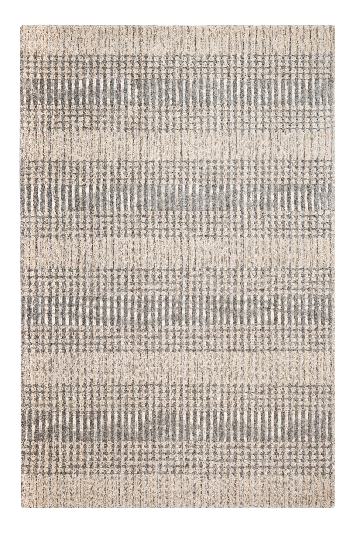 Gray Tufted Pillar Jute Area Rug