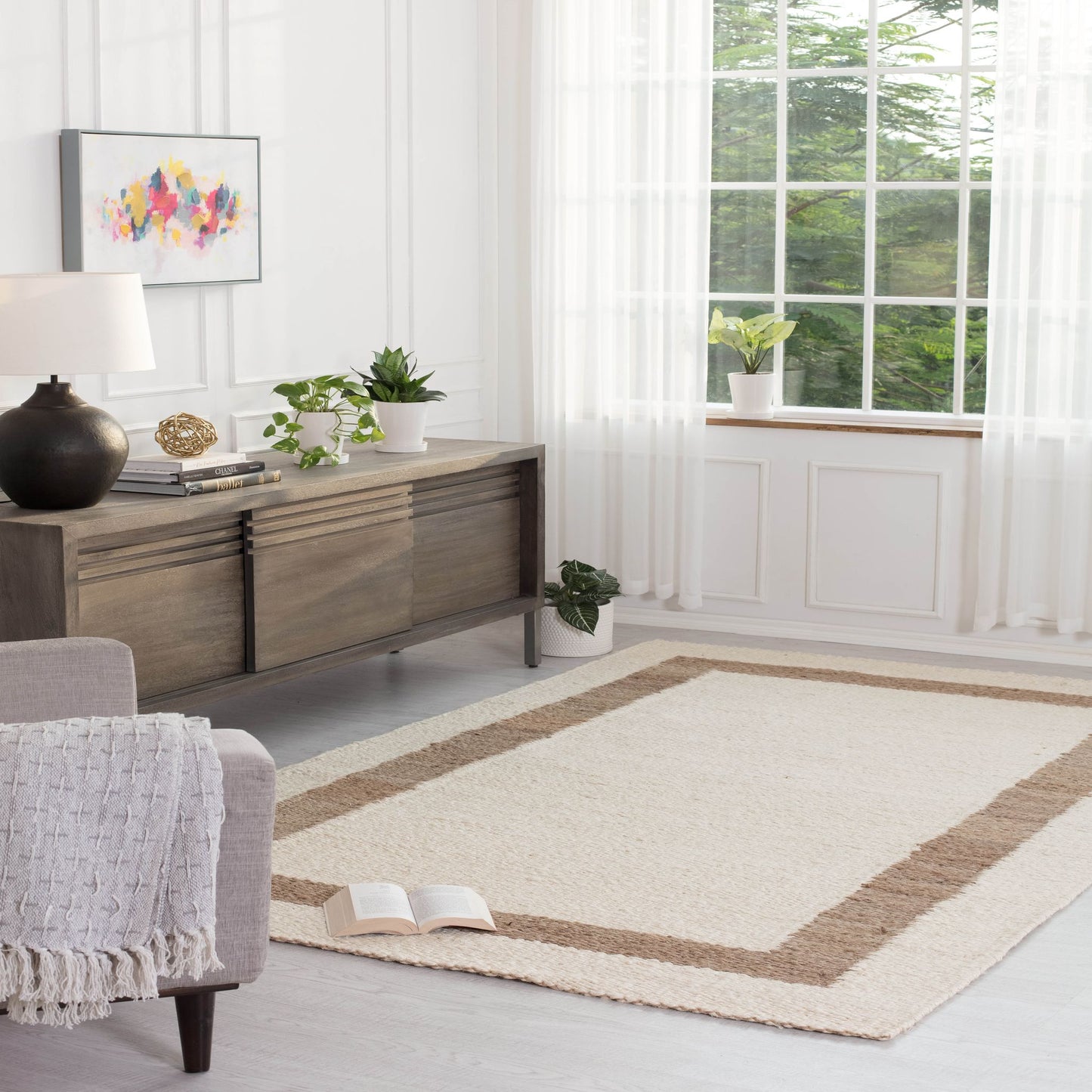 Whippoorwill Ivory & Tan Jute Area Rug