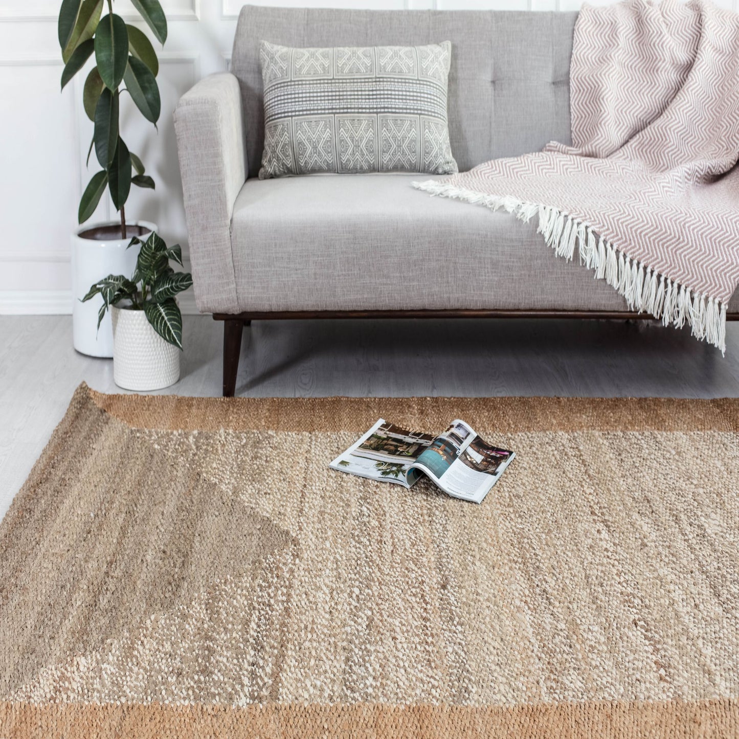 Eden Natural and Tan Jute Area Rug