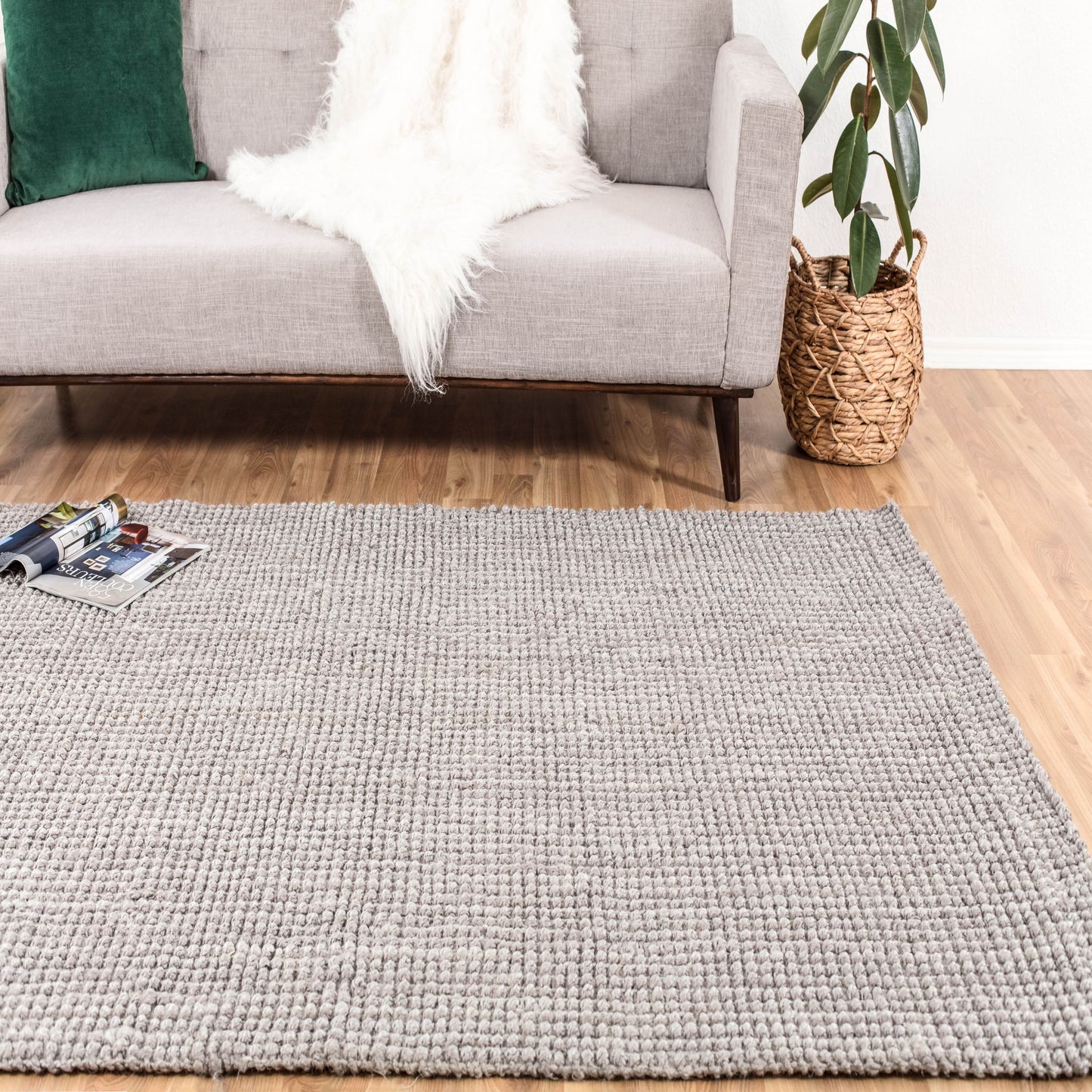 Andes Gray Jute Area Rug