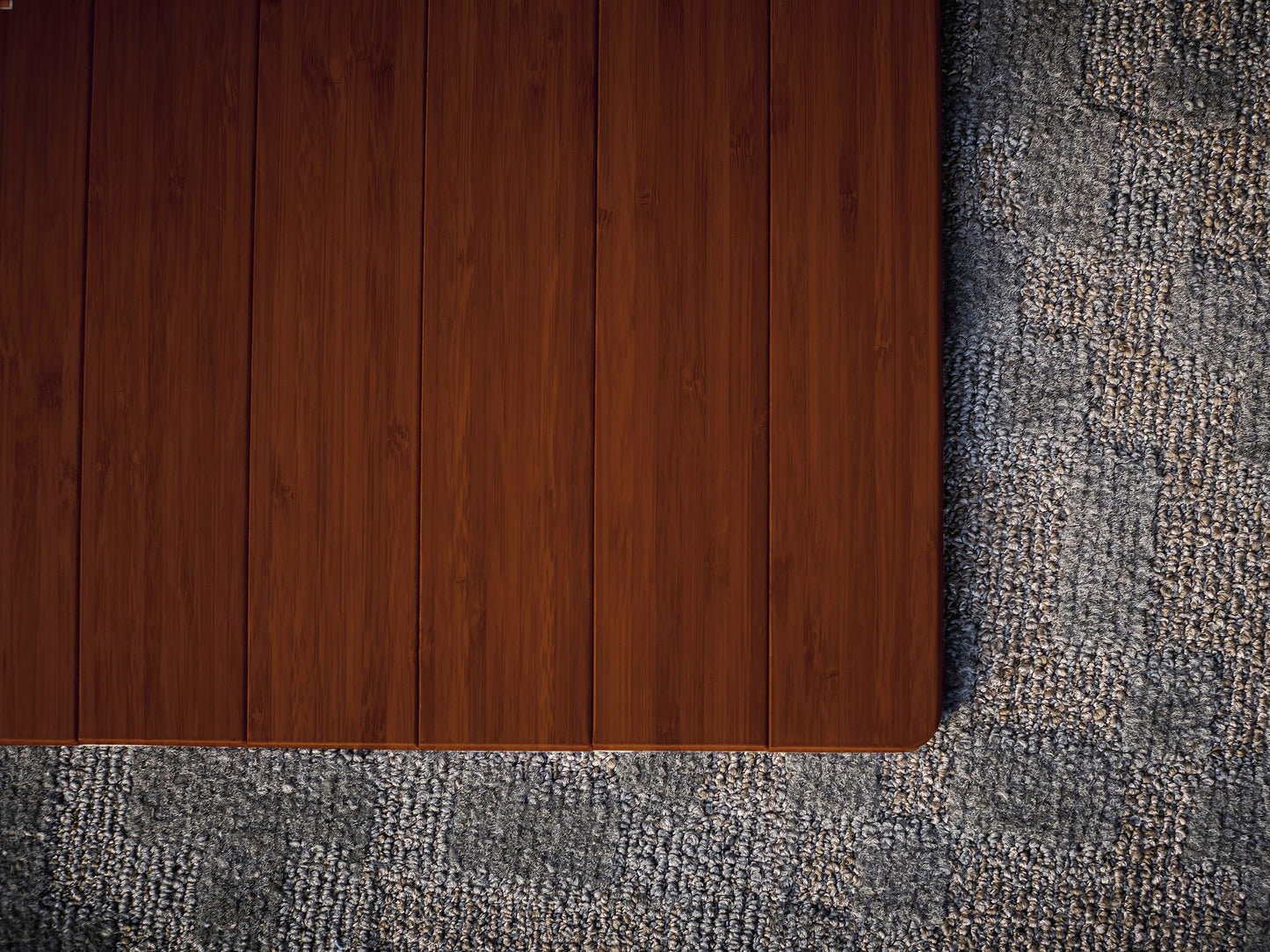 Walnut Standard Bamboo Chair Mat No Lip