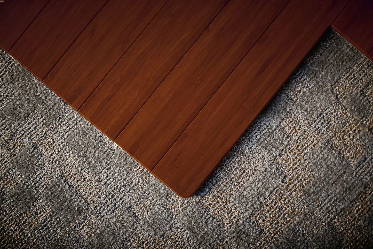 Walnut Standard Bamboo Chair Mat with Lip