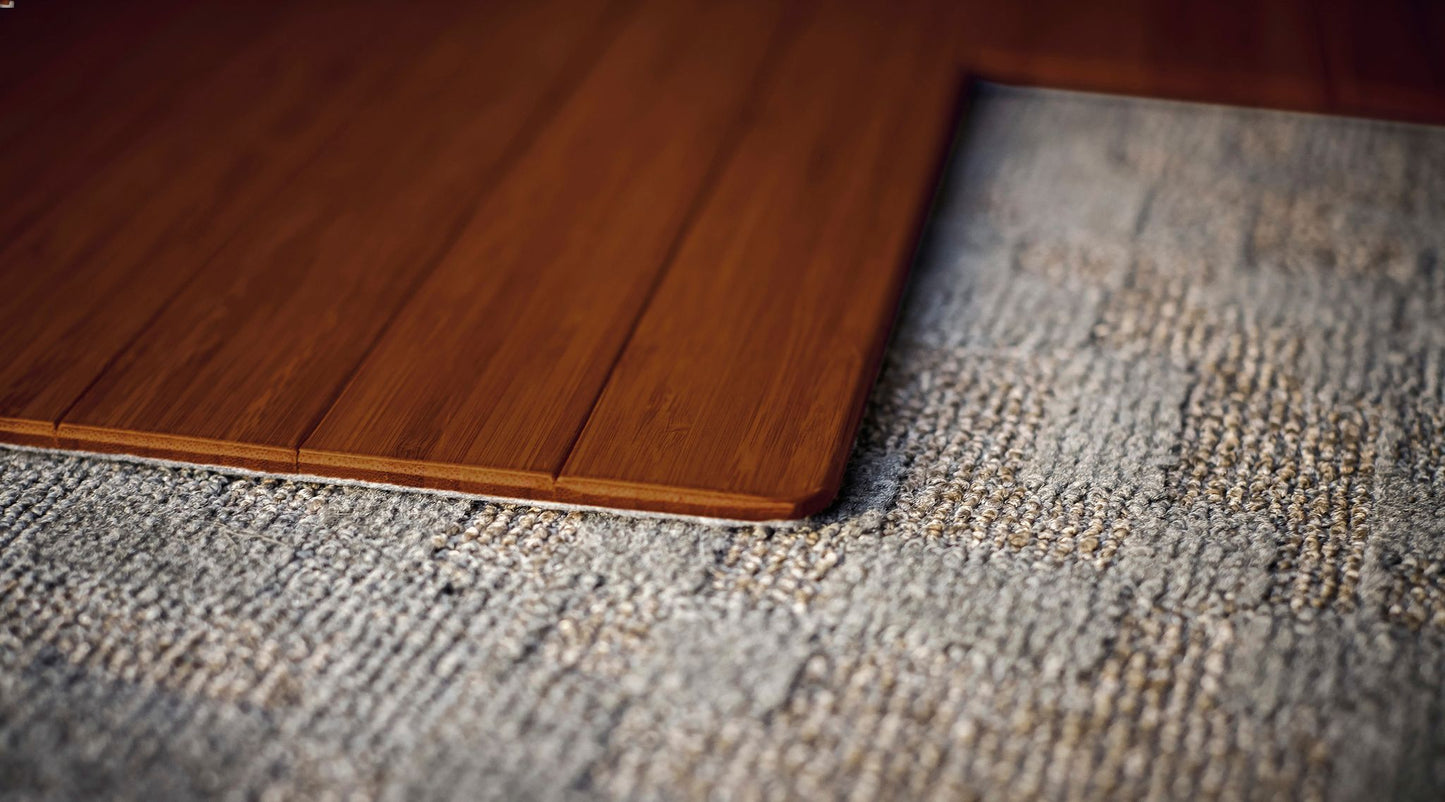 Walnut Standard Bamboo Chair Mat with Lip