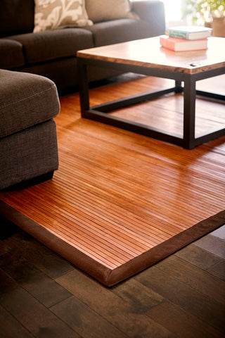 5' X 8' Bamboo Floor Mat Area Rug, Large Bamboo Floor Runner Indoor Outdoor  Rug