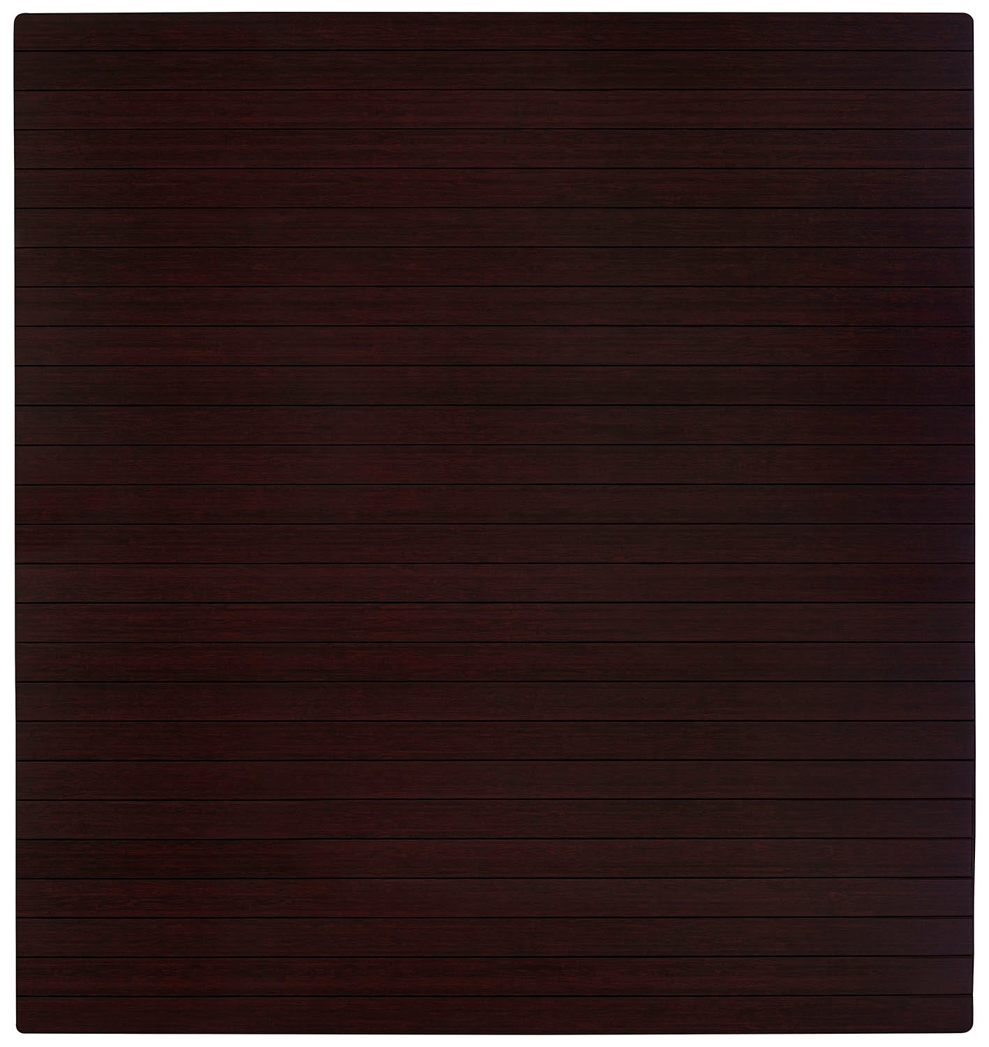 52" x 48" Dark Cherry Bamboo Chair Mat, No Lip