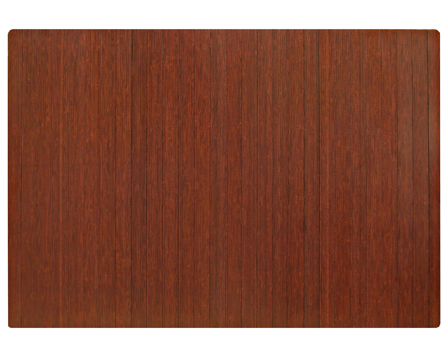 60" x 48" Dark Cherry Bamboo Chair Mat, No Lip