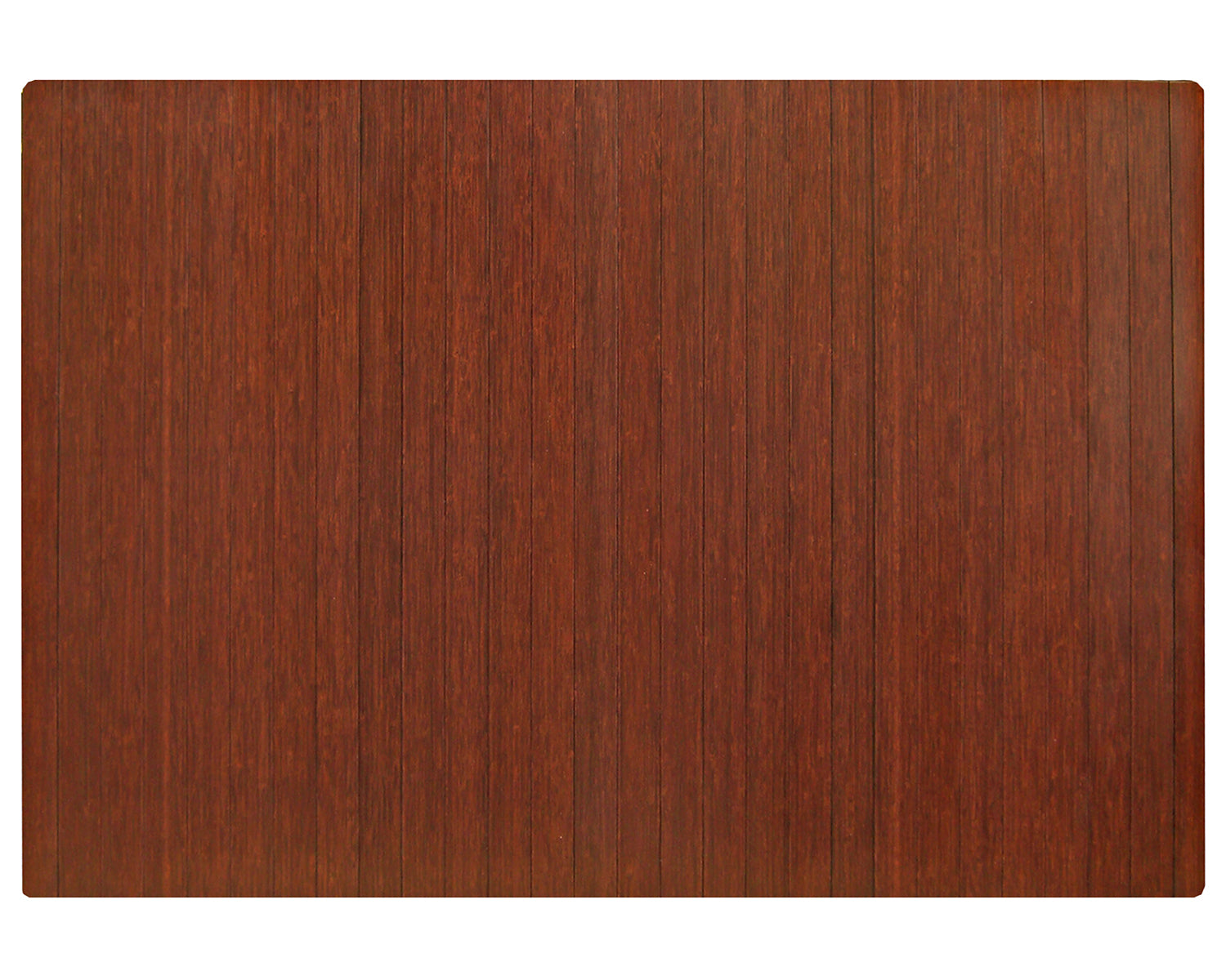 60" x 48" Dark Cherry Bamboo Chair Mat, No Lip