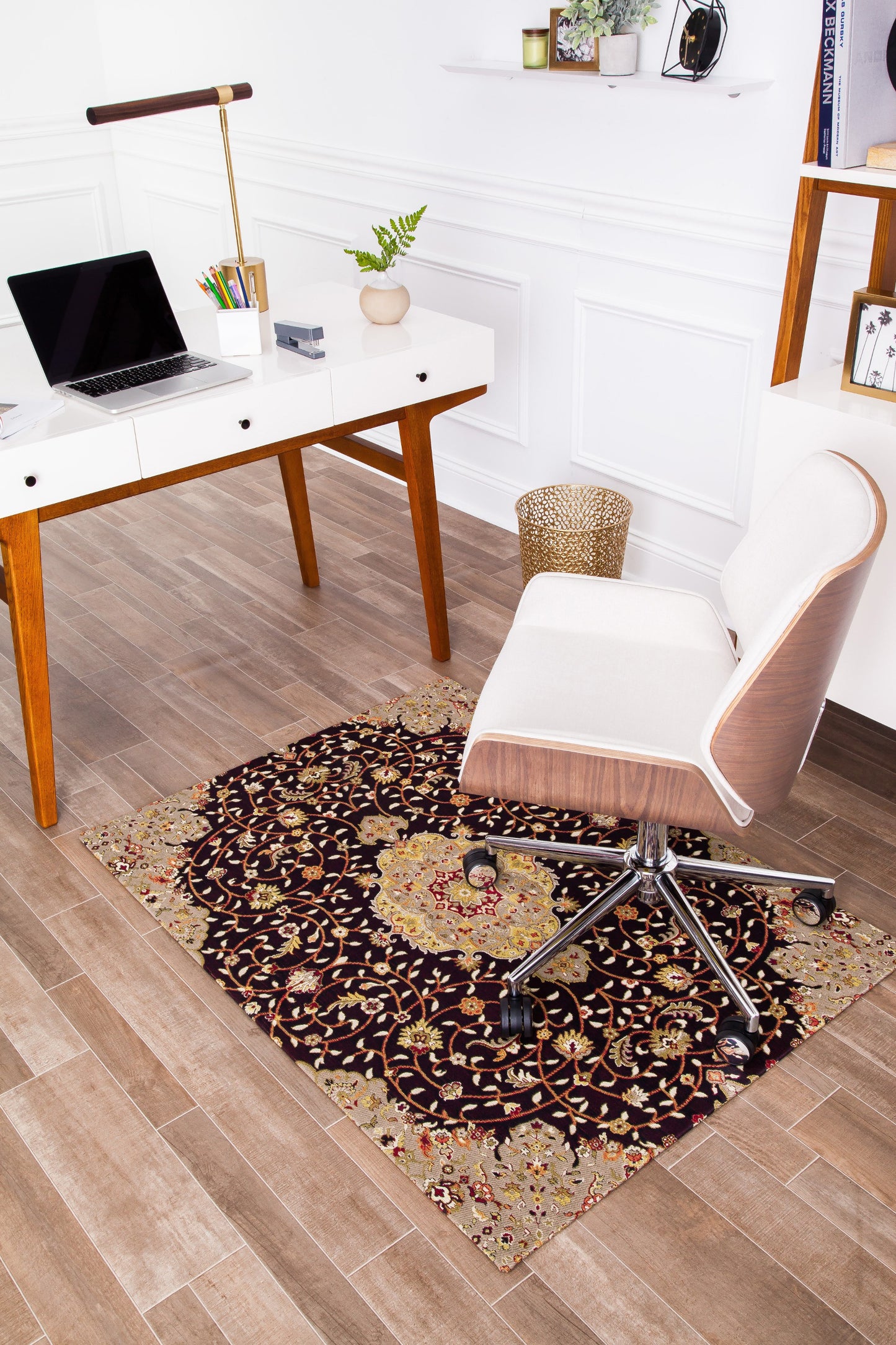 Altamira Brown, Orange & Black Rug'd Chair Mat